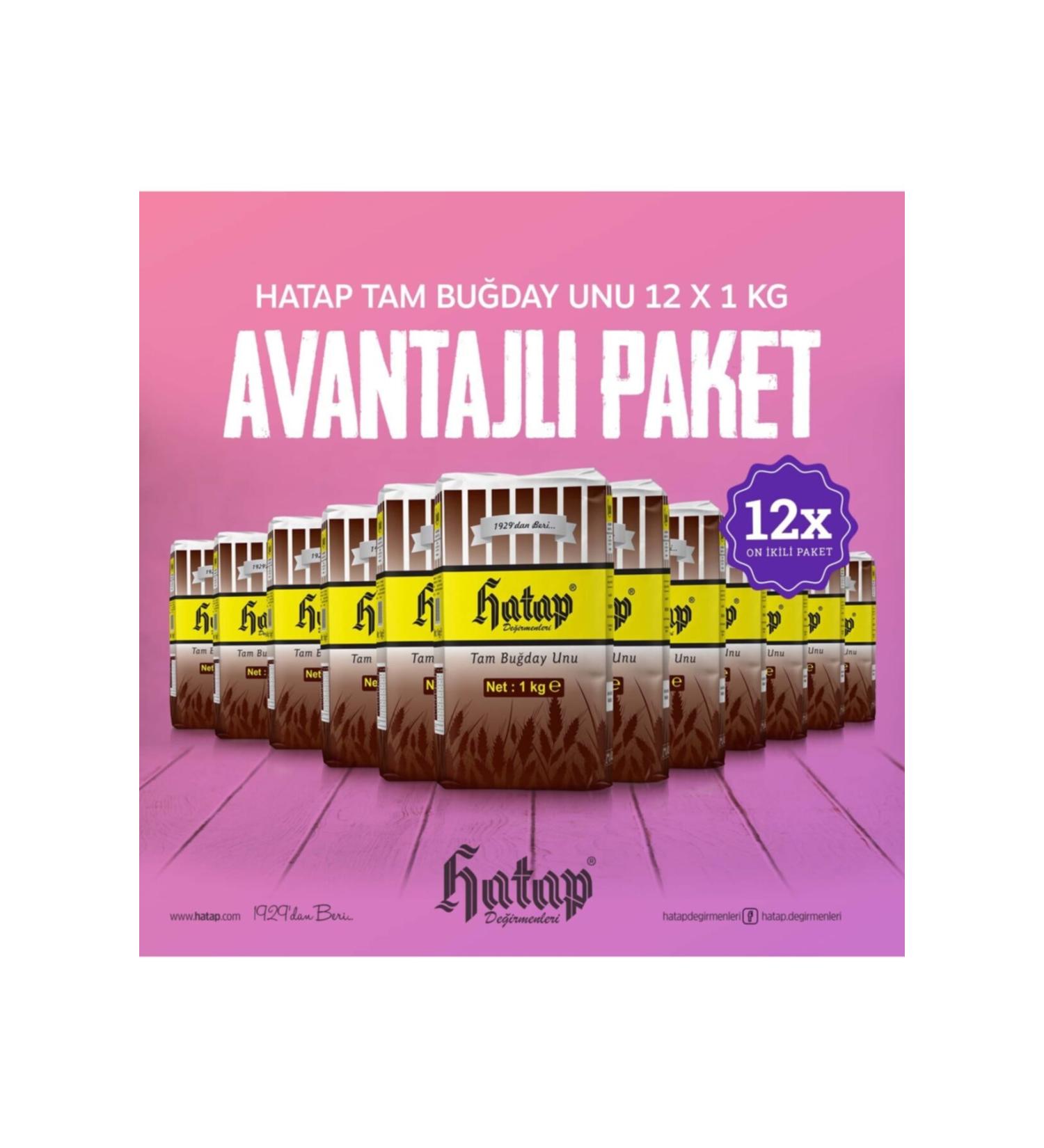 Hatap Mills Hatap Whole Wheat Flour 12 X 1 Kg Advantageous Package