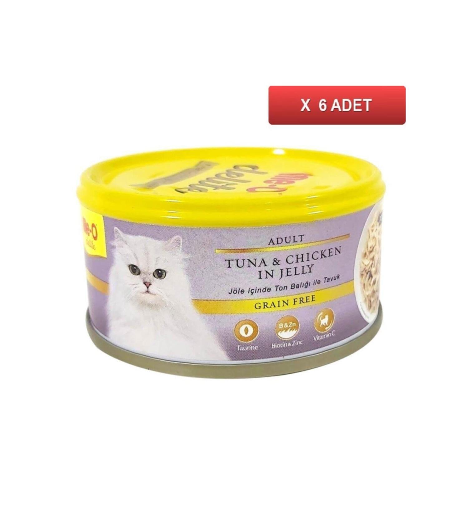 me-o Delite Tuna and Chicken Grain-Free Cat Canned Food 80 Gr (6 Pieces)