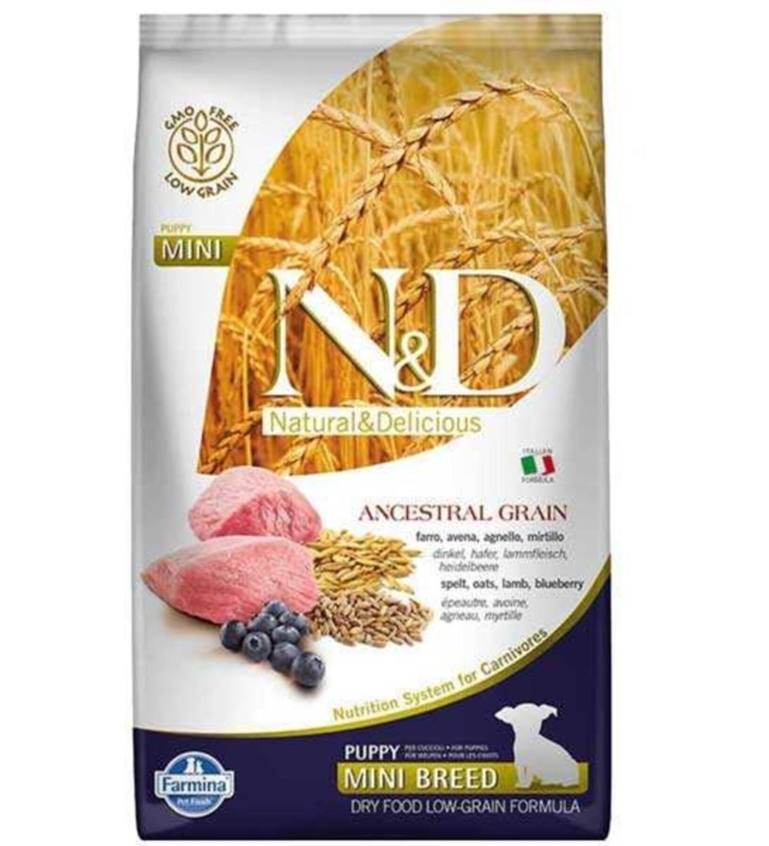 N & D Grain Lamb & Blueberry Small Breed Puppy Food 2.5kg
