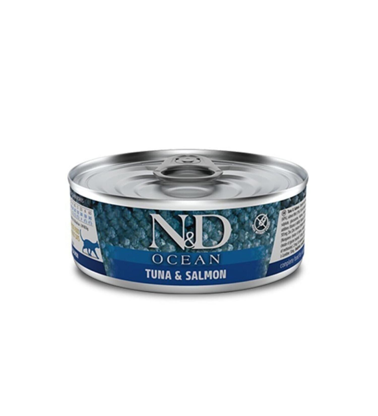 N & D Neo Pet Market Nd Ocean Tuna and Salmon Cat Canned Food 80 Gr X 3 Pieces