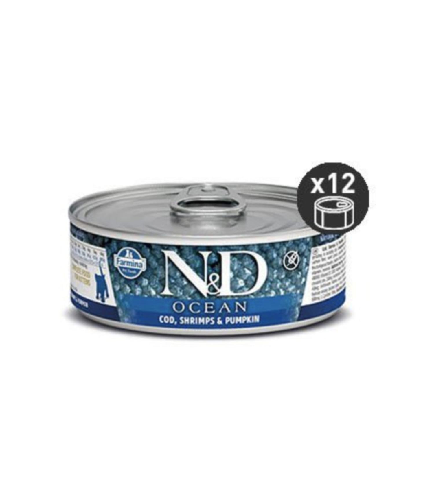 N & D Ocean Cod Fish Kitten Canned Food 80 Gr X 12 Pieces