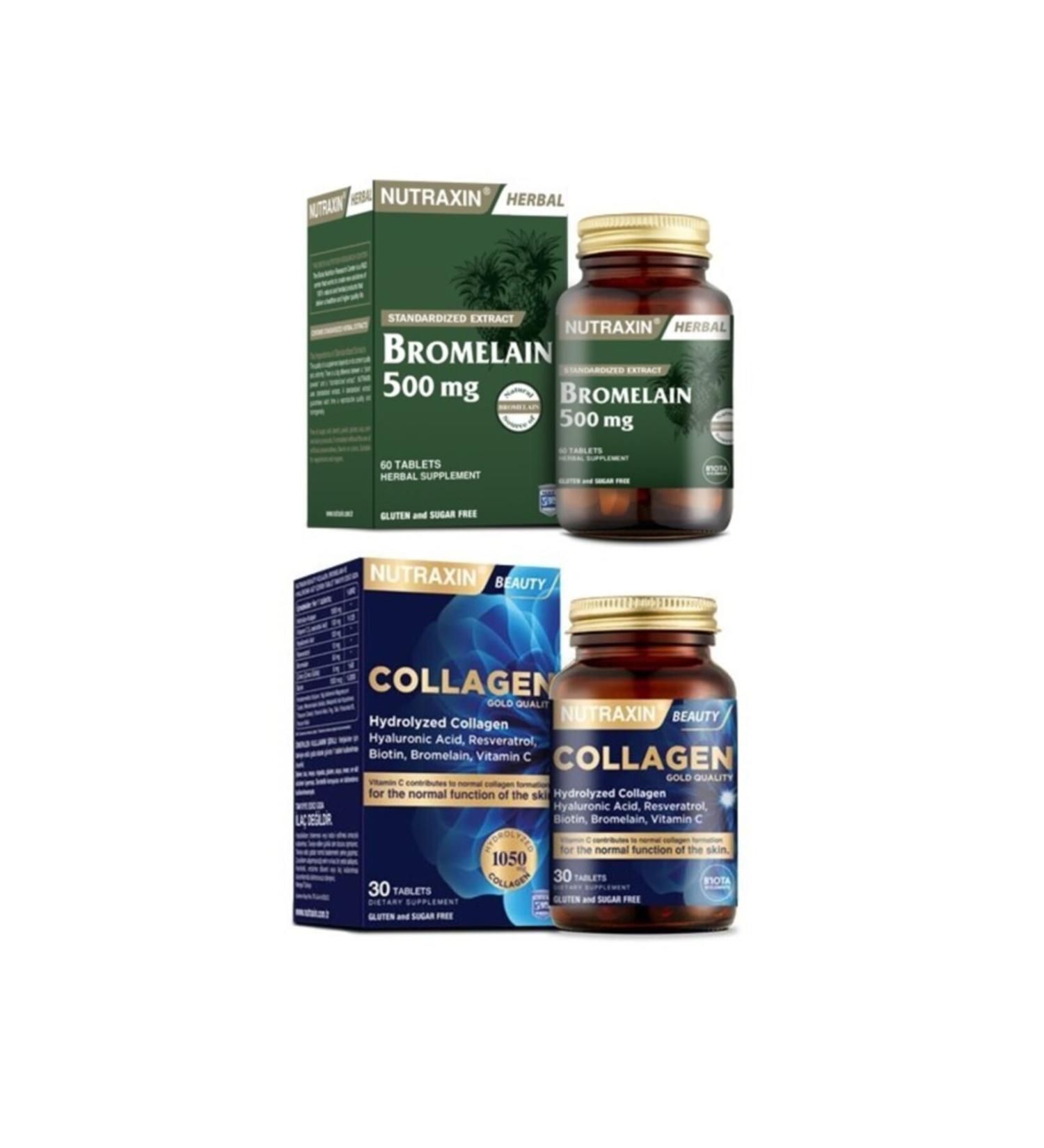 Nutraxin Bromelain 500 Mg 60 Tablets + 30 Tablets Containing Hydrolyzed