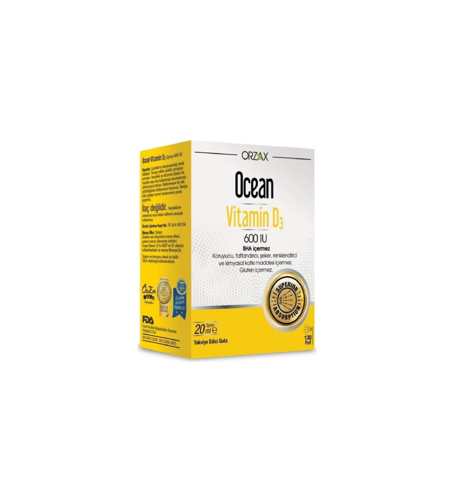 Ocean Ocean Vitamin D3 600 Iu Spray 20 Ml