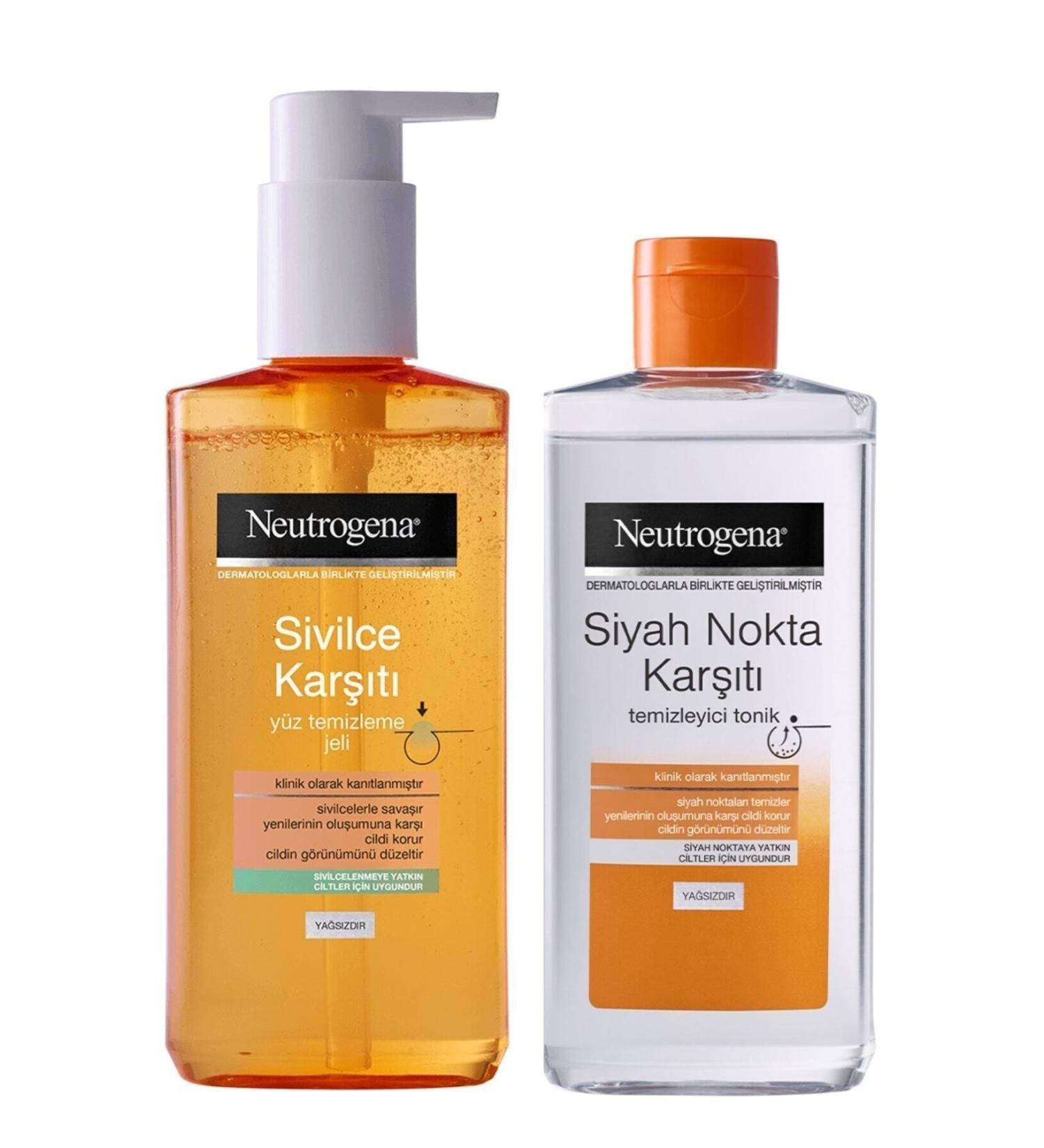 Neutrogena Anti-Acne Oil-Free Facial Cleansing Gel 200ml & Visibly Clear Blackhead