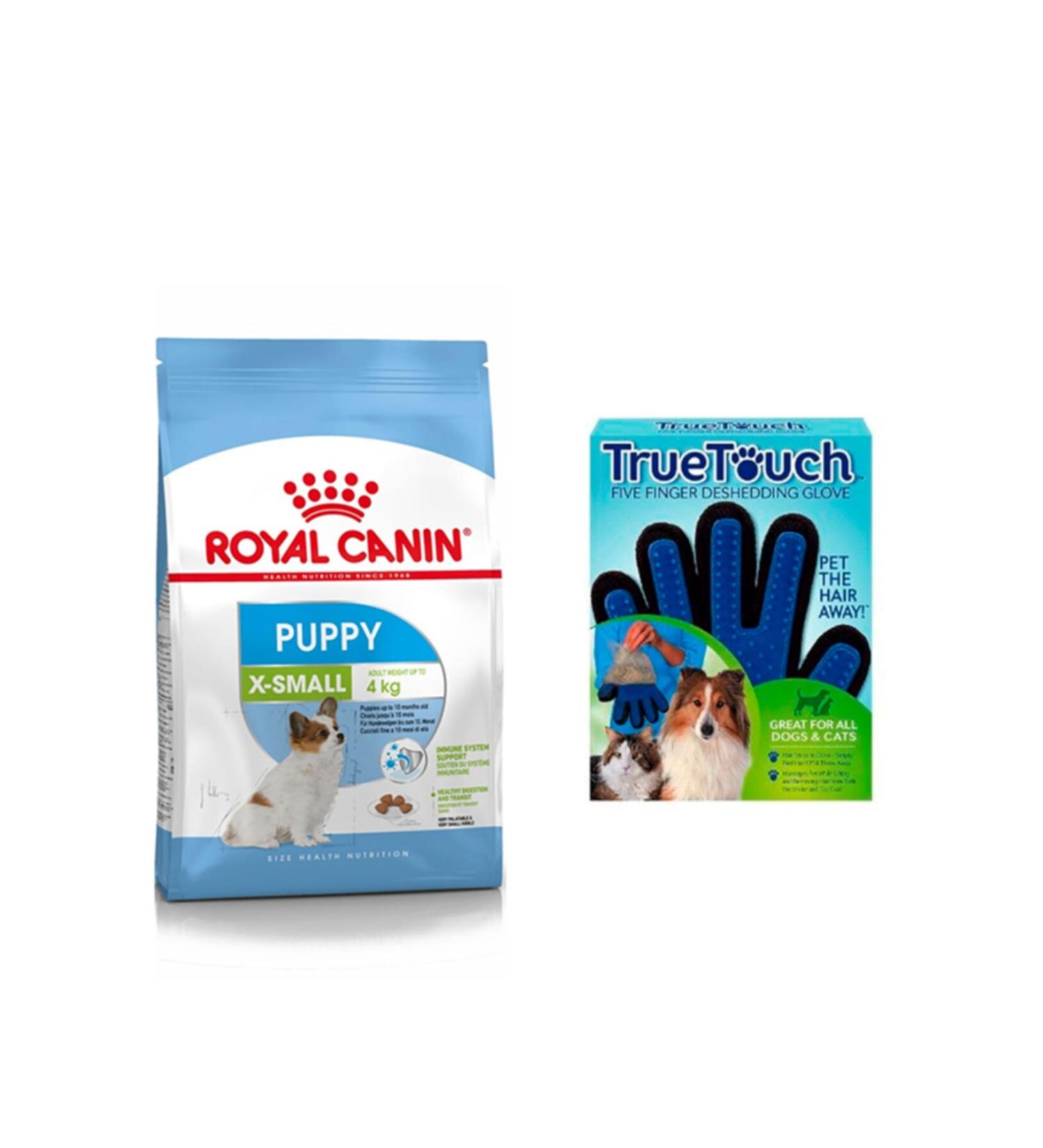 Royal Canin Xsmall Puppy Dog Food 1.5 Kg + Dog Hair Collection Glove (original)