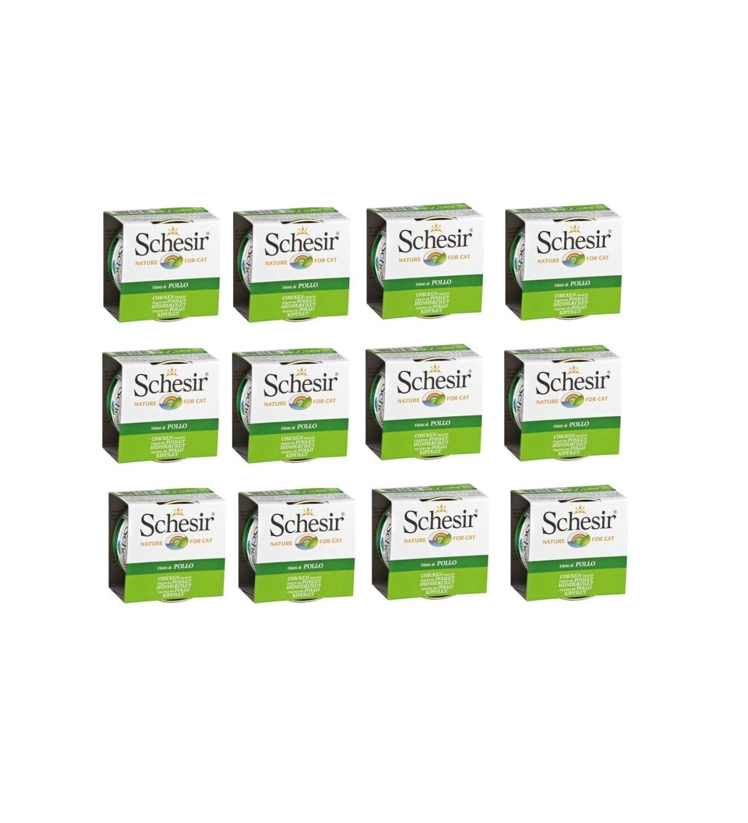 Schesir Chicken Fillet Cat Canned Food 85 Gr X 12 Pieces