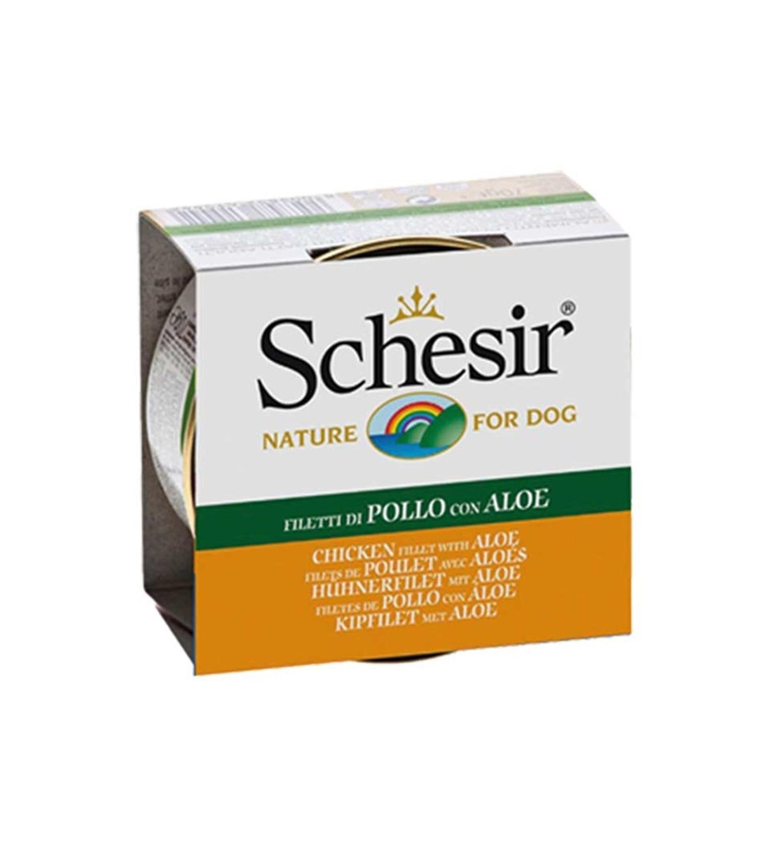 Schesir Jelly Chicken Aloe Canned Dog Food 150 Gr Idili