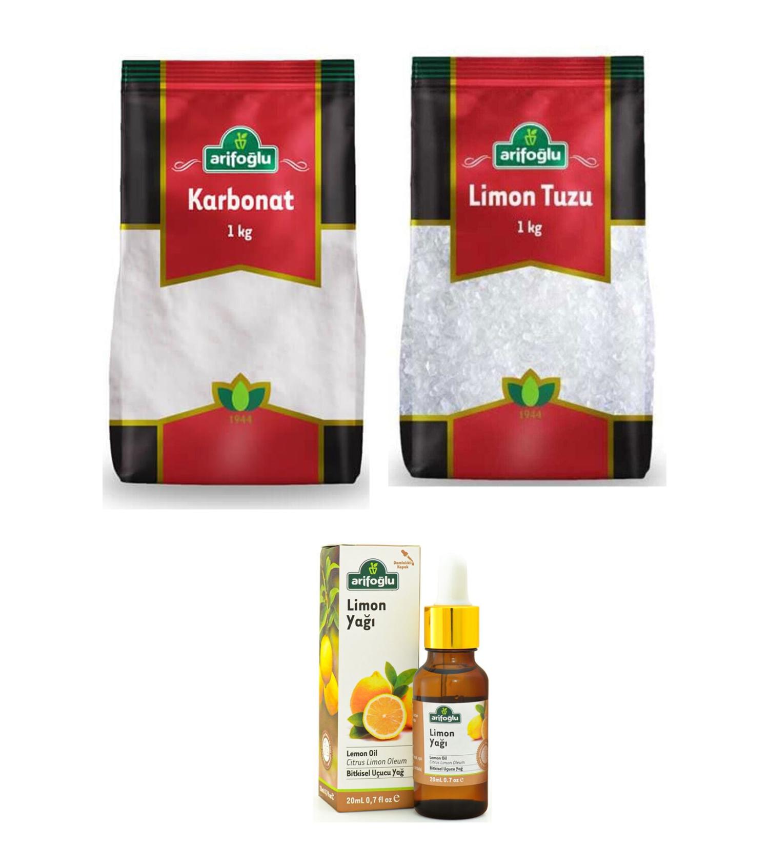 Arifo lu 3 Piece Set Baking Soda - Lemon Salt - Lemon Oil