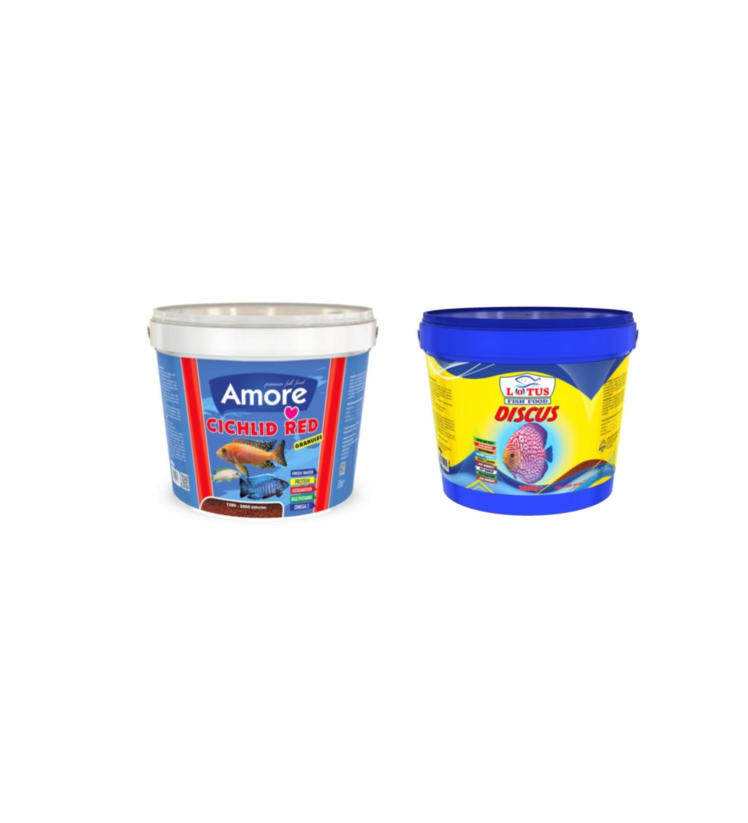 AMORE Cichlid Red Bucket + Lotus Discus Bucket 3 Kg