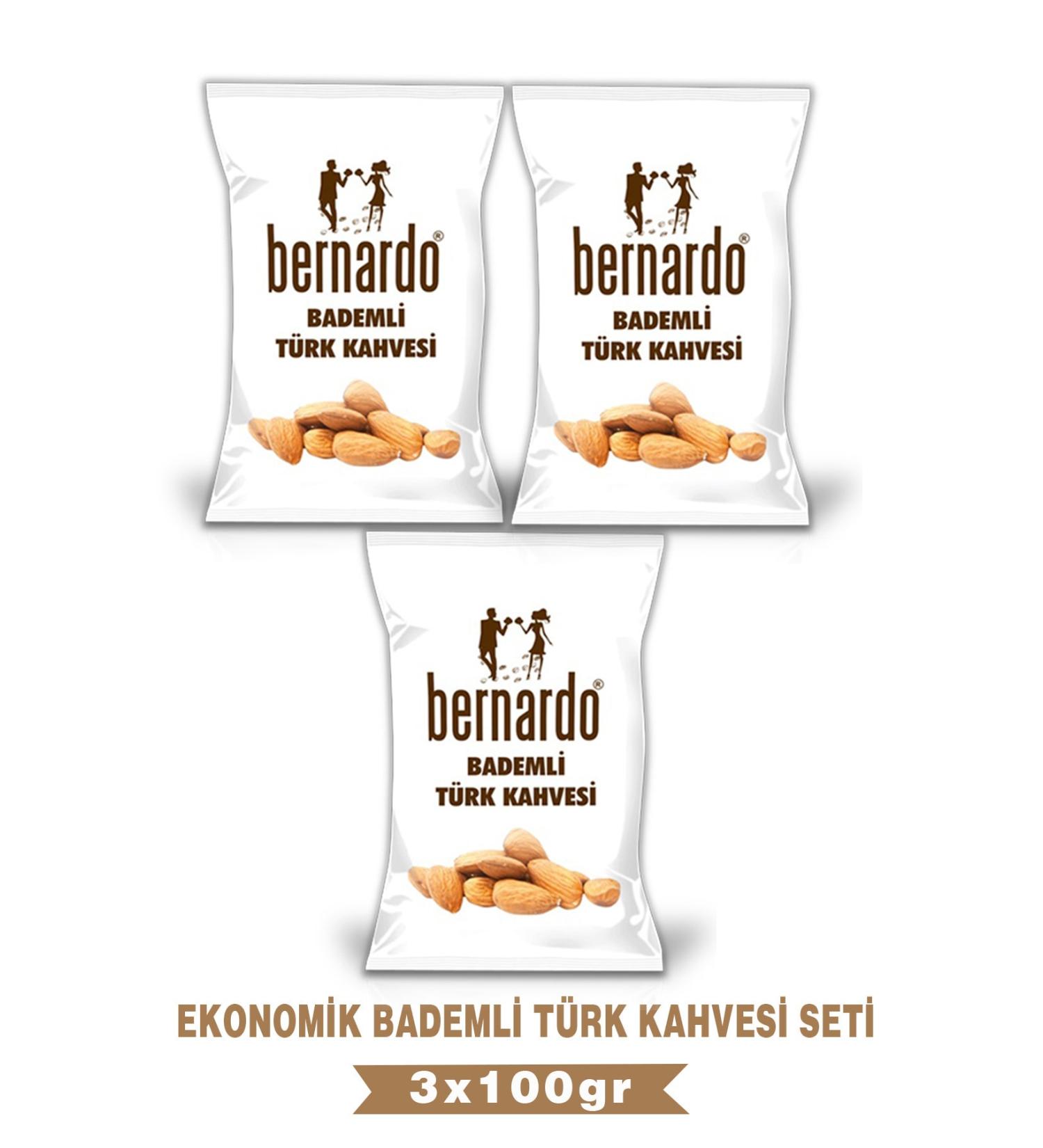 Bernardo Triple Almond Turkish Coffee Economic Set 100grx3