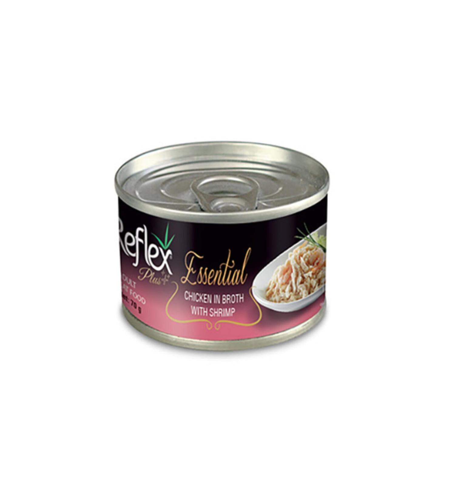 Reflex Essential Chicken Shrimp Cat Canned Food 24x70 Gr