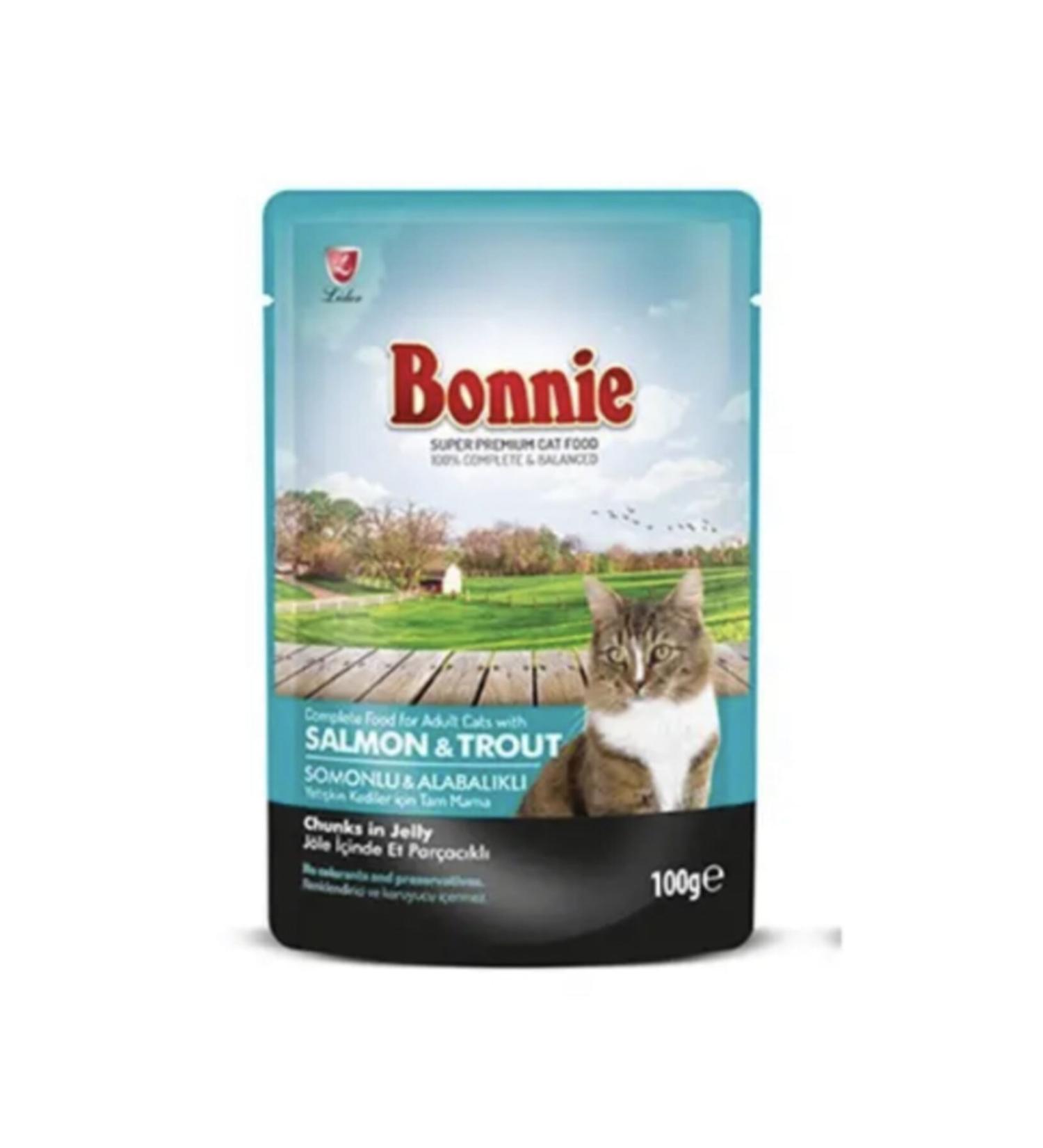 Bonnie Bonnie Cat Pouch Salmon & Trout 100 Gr * 5 Pieces