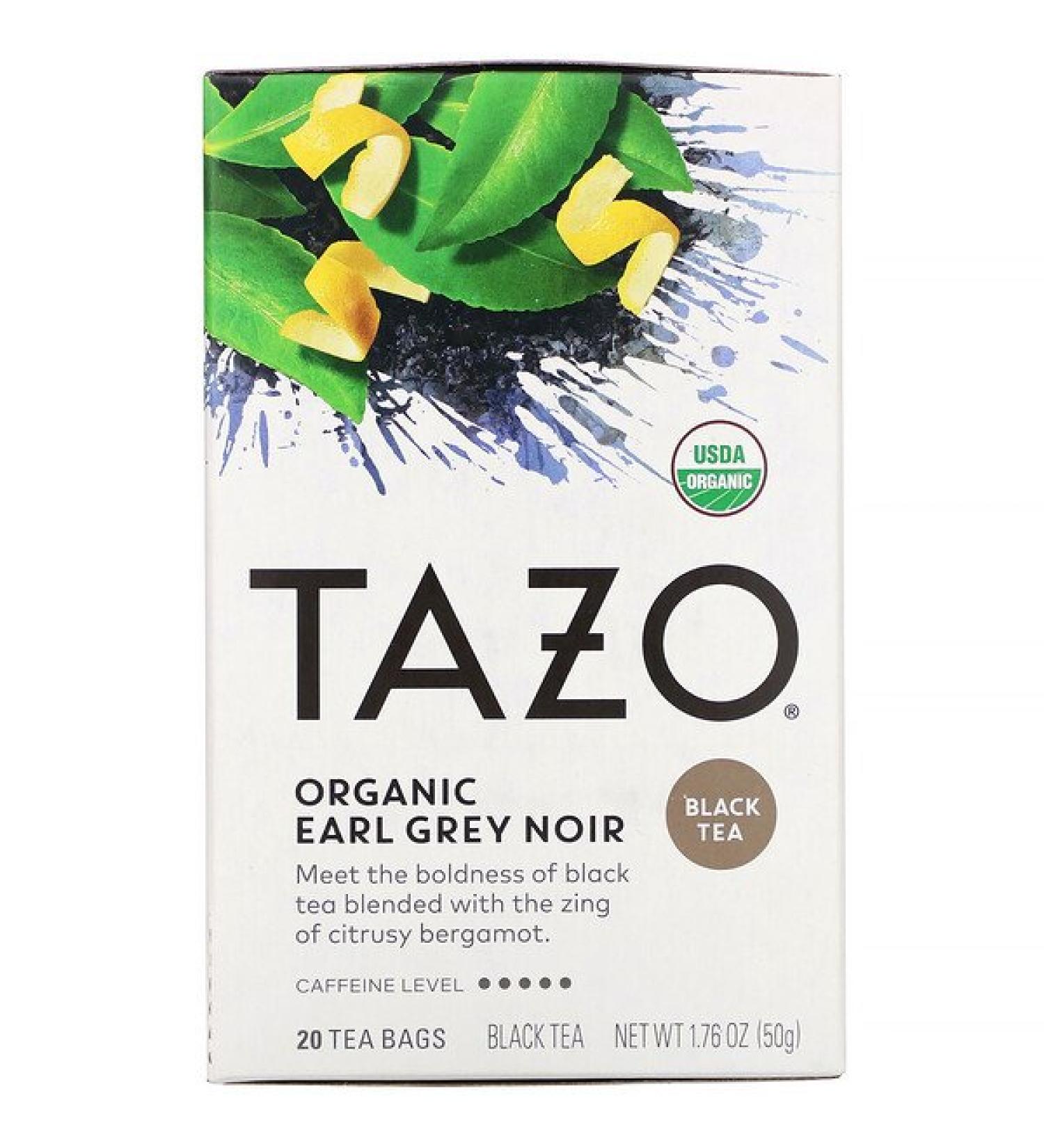 Tazo Teas Organic Earl Grey Noir Black Tea 20 Tea Bags 1.76 oz (50 g)