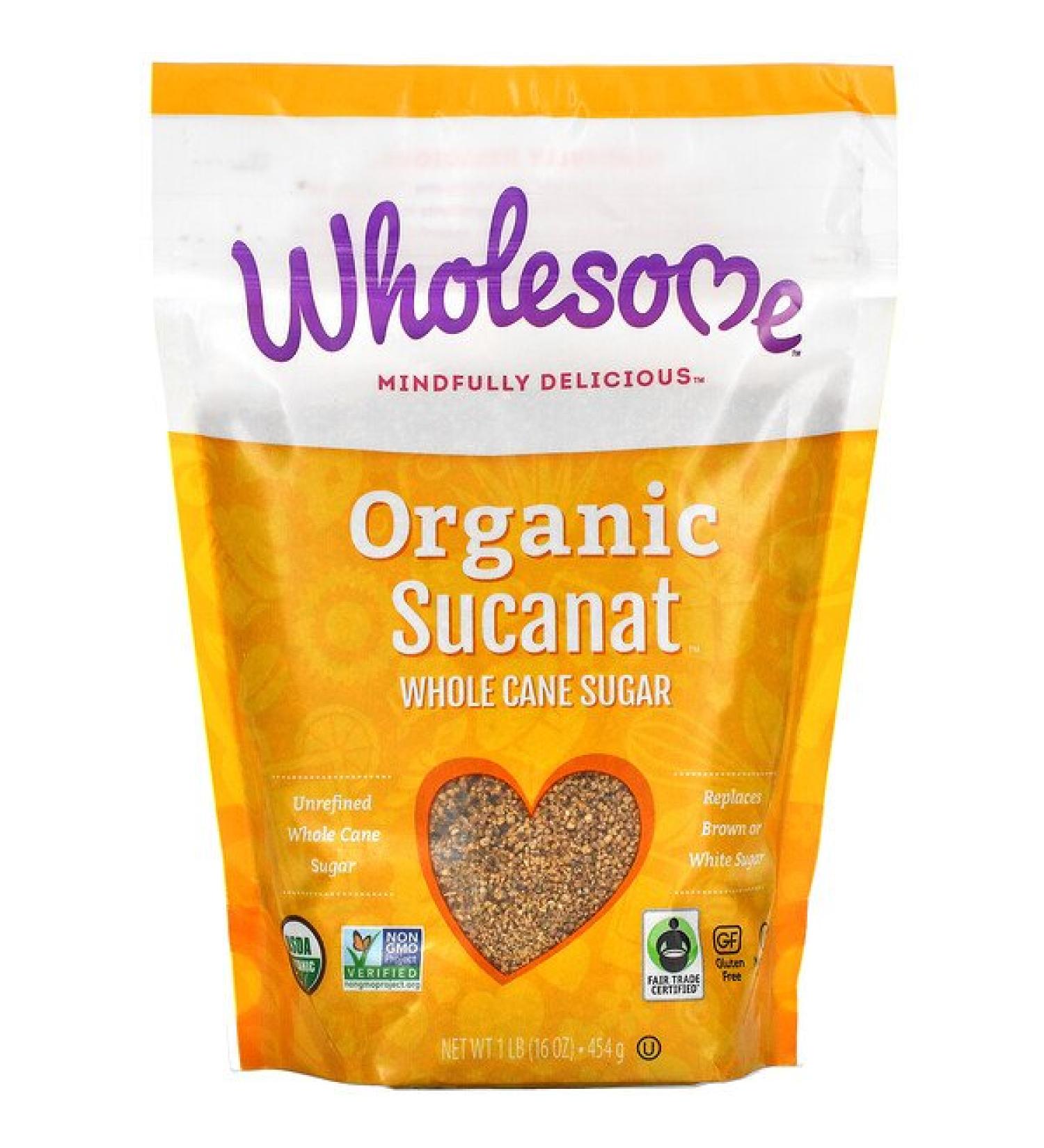 Wholesome Organic Sucanat Whole Cane Sugar 16 oz (454 g)