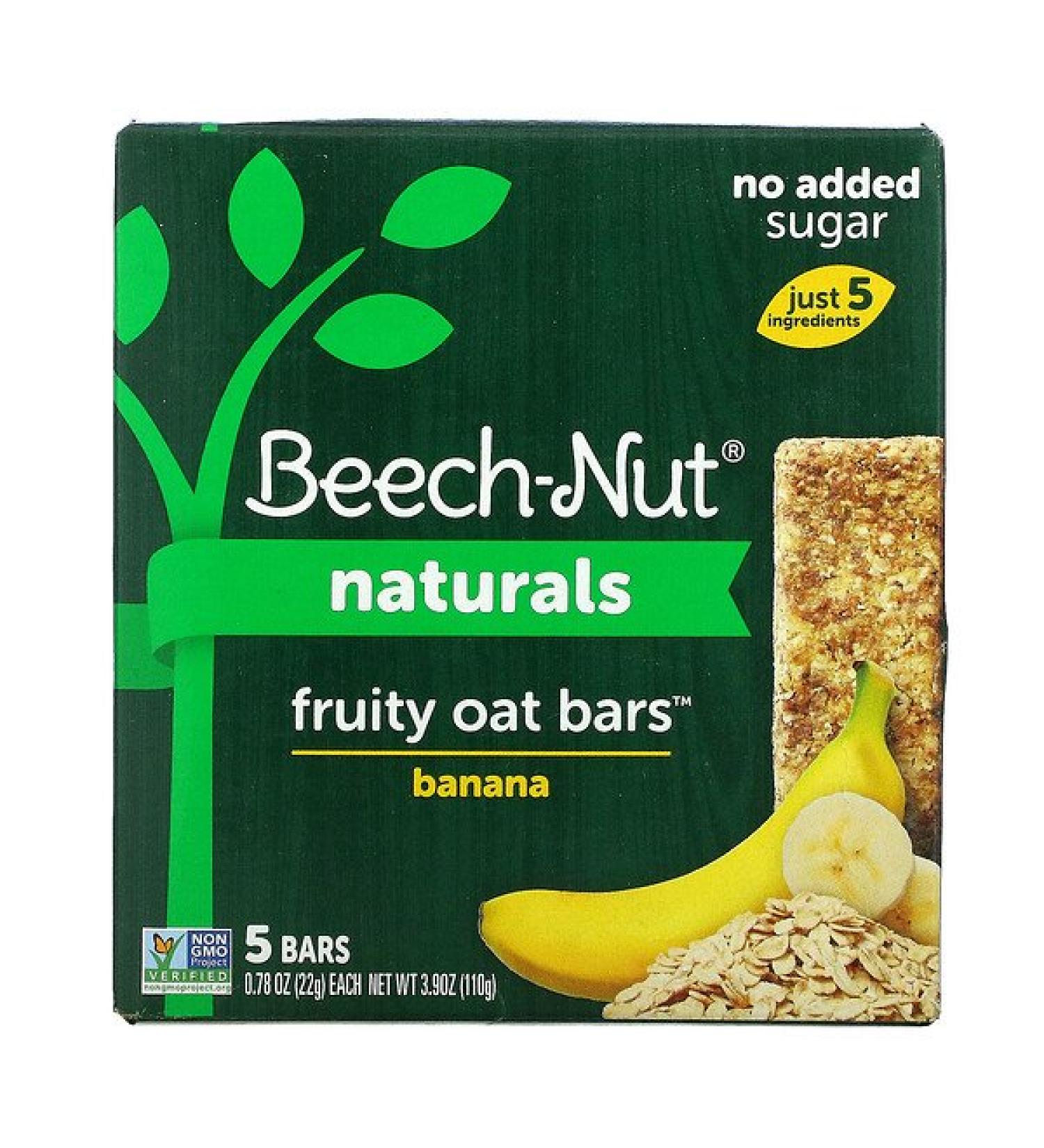 Beech-Nut Naturals Fruity Oat Bars Stage 4 - Banana Flavor (5 Bars, 0.78 oz Each) | Healthy Baby Snacks - Buy Online on GoSupps.com