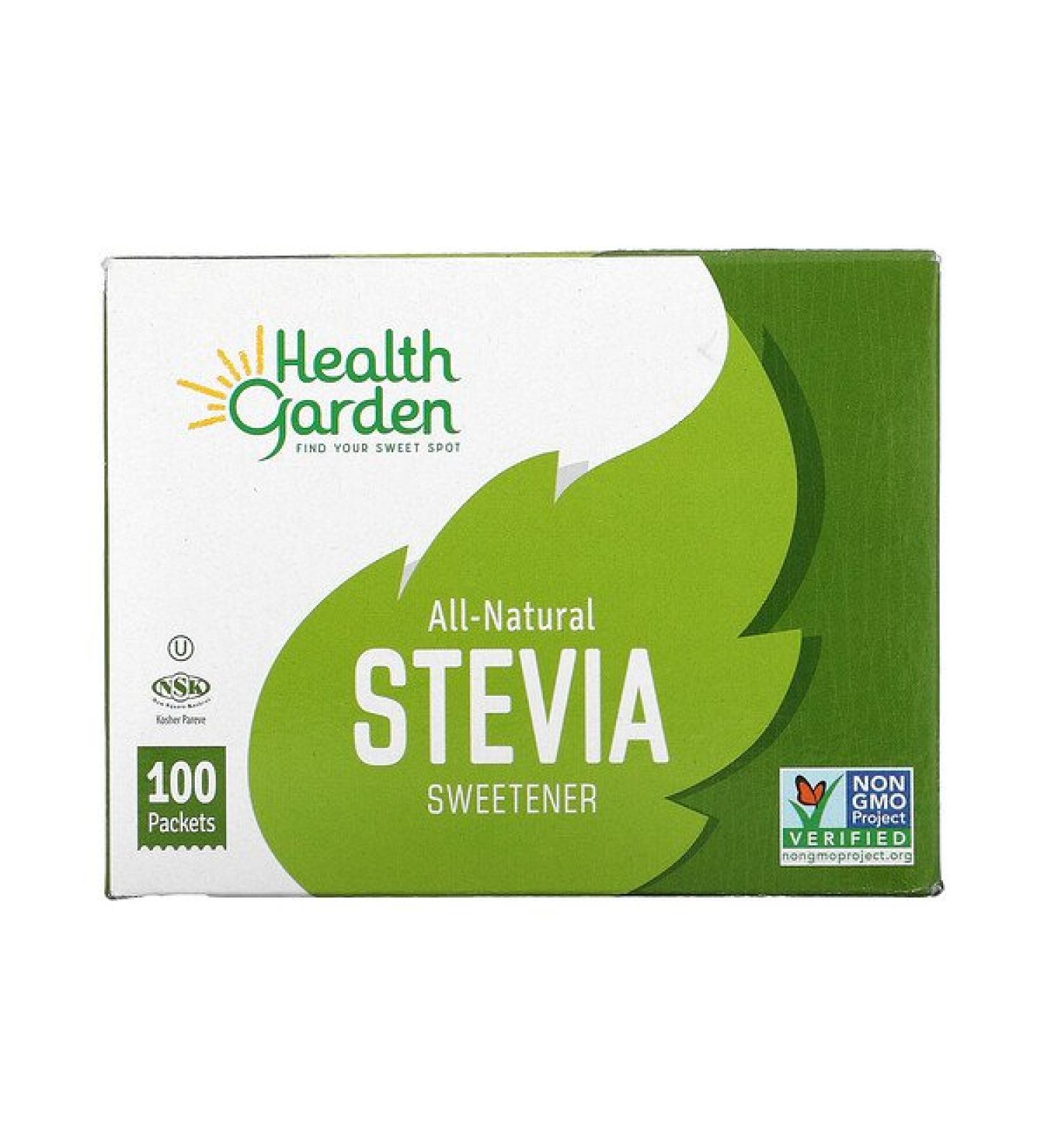 Health Garden All-Natural Stevia Sweetener - 100 Packets (1g Each) | Sugar Substitute - Buy Online on GoSupps.com