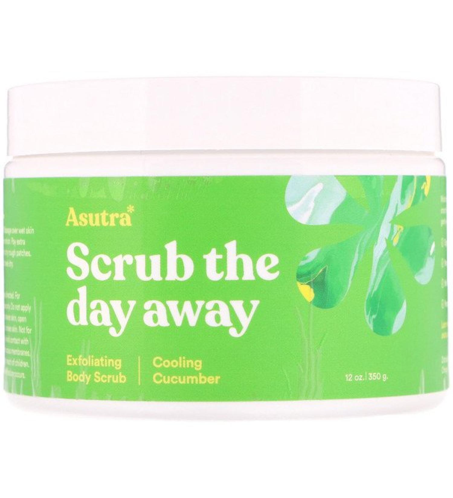 Asutra Scrub The Day Away Exfoliating Body Scrub Cooling Cucumber 12 oz (350 g)