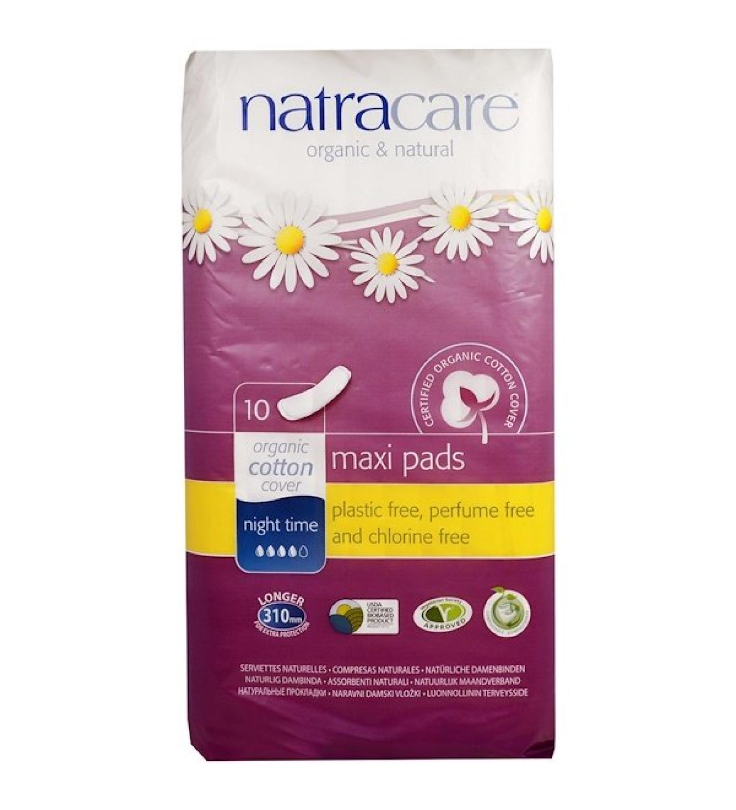 Natracare Maxi Pads Night Time 10 Pads