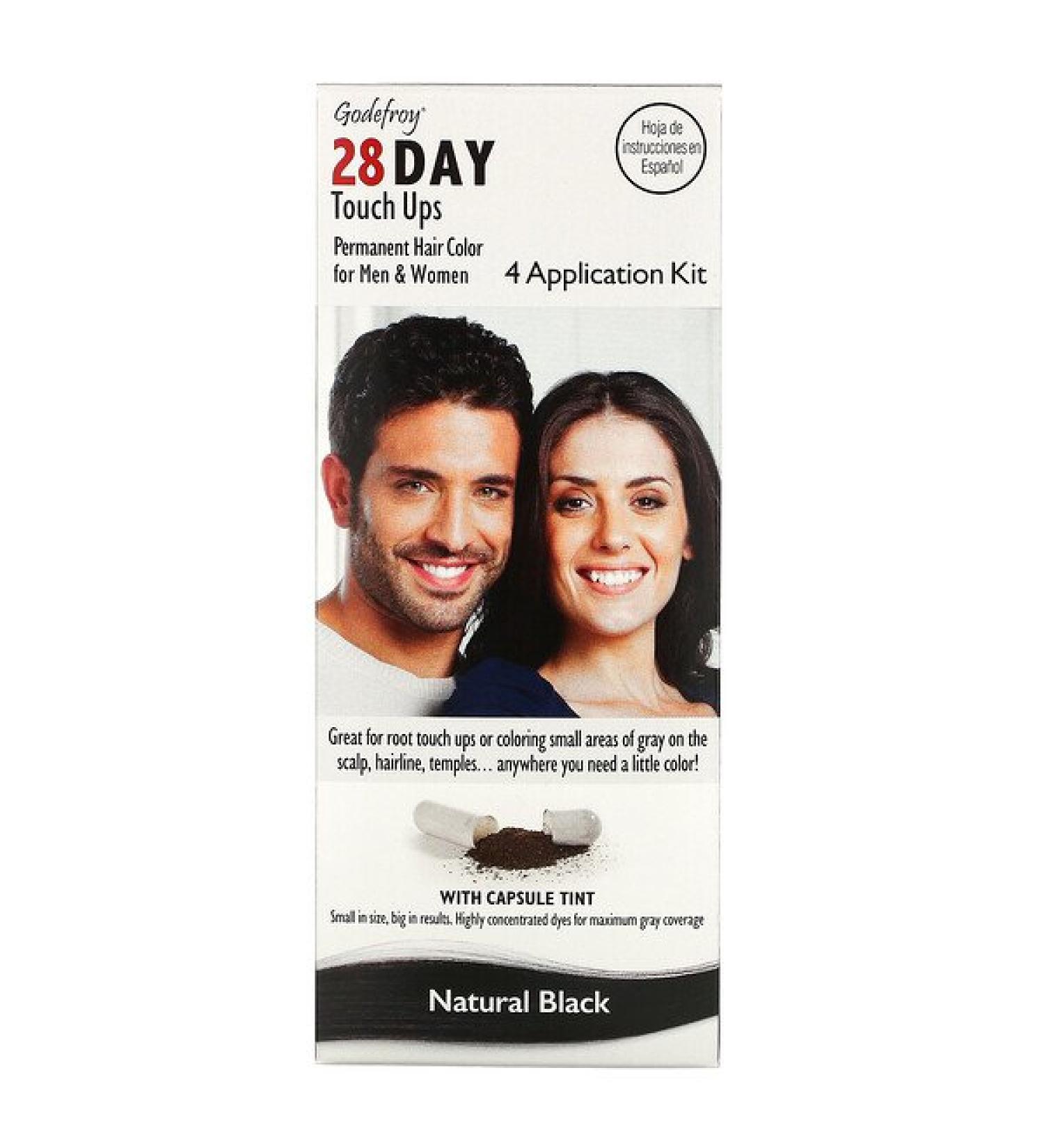 Godefroy 28 Day Touch Ups Natural Black 4 Application Kit