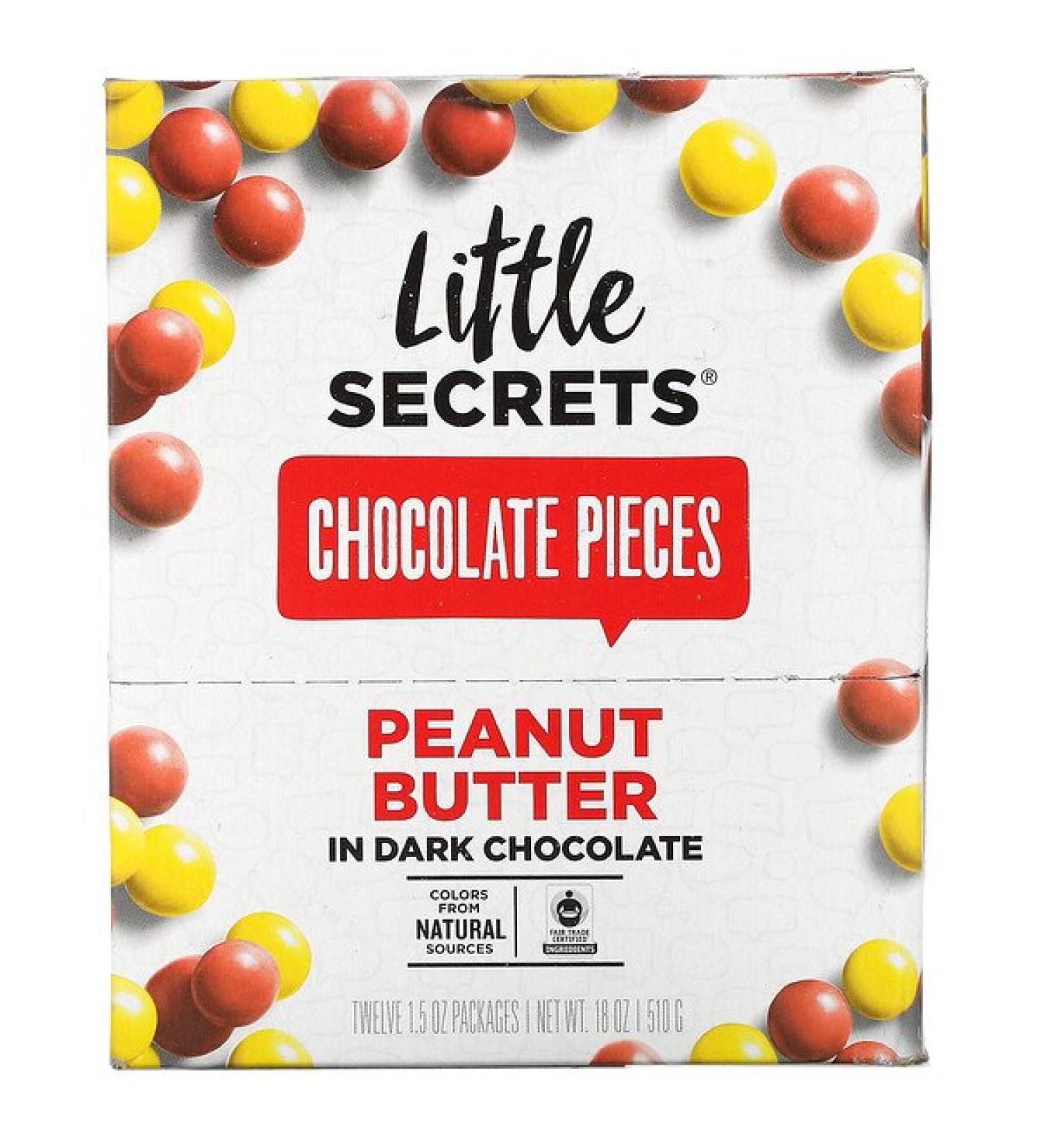 Little Secrets Dark Chocolate Pieces Peanut Butter 12 Pack 1.5 oz (42.5 g) Each