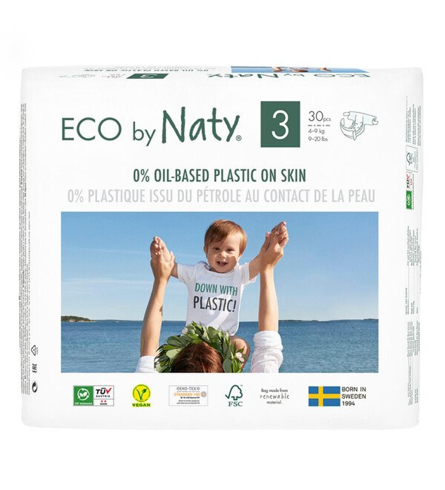 Naty Diapers for Sensitive Skin Size 3 9-20 lbs (4-9 kg) 30 Diapers