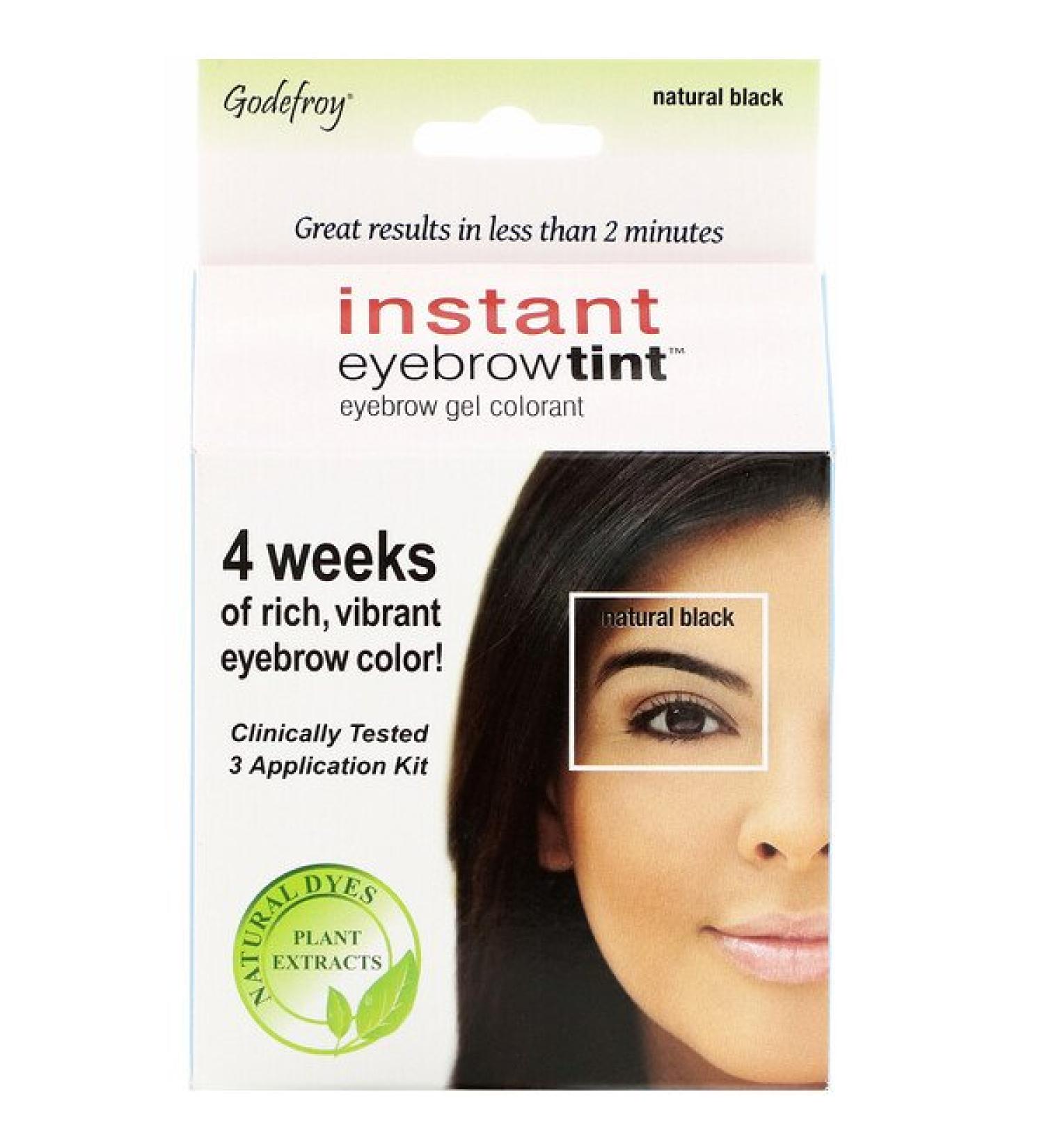 Godefroy Instant Eyebrow Tint Natural Black 3 Application Kit