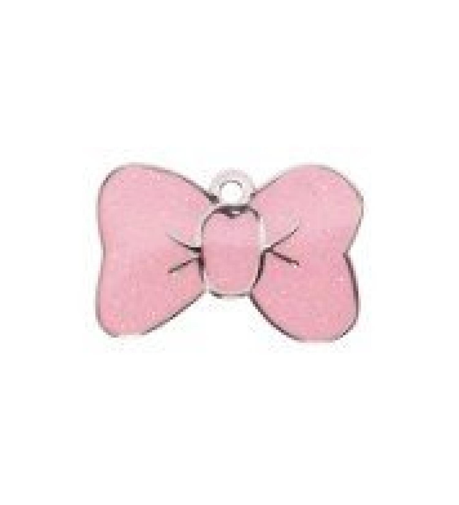 BWM Customised Fashion Pet ID Tags Dog Tags | Dog Tag for Pets Laser Engraved & Personalised | ID Tags for Dogs & Cats | Durable Strong & Deeply Engraved - Sparkly Pink Bow Tie Small S (Pack of 1) Pink - Buy Online on GoSupps.com