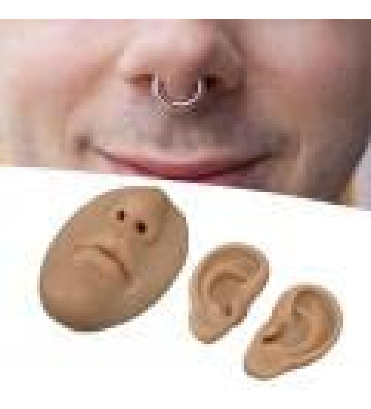 Realistic Silicone Ear Model for Display - Soft Flexible 3D Ear Nose & Mouth - Perfect for Novice Practice Dark Skin Color - Buy Online on GoSupps.com