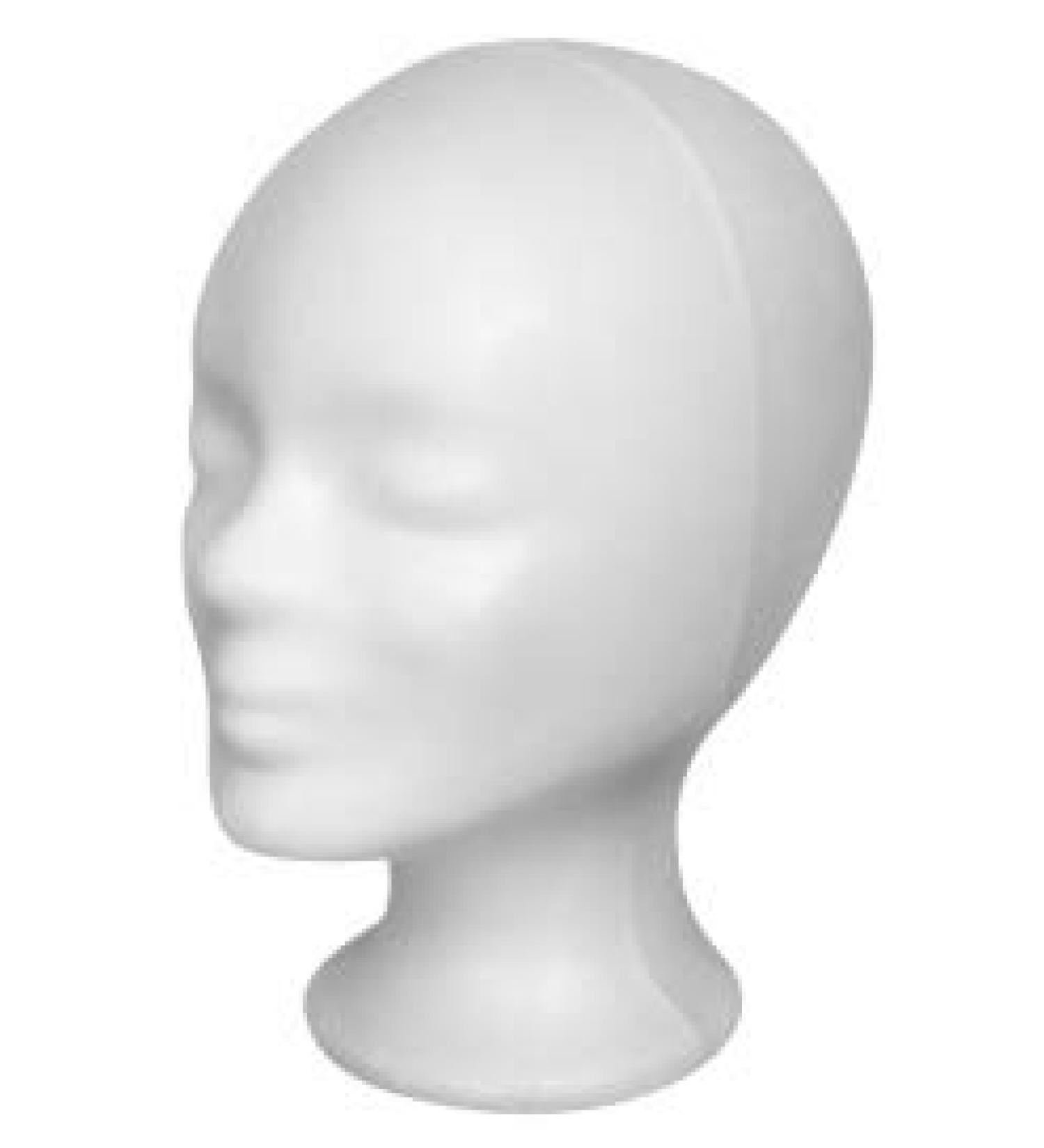 Styrofoam head white Standard hairdresser training head - Quality from Germany