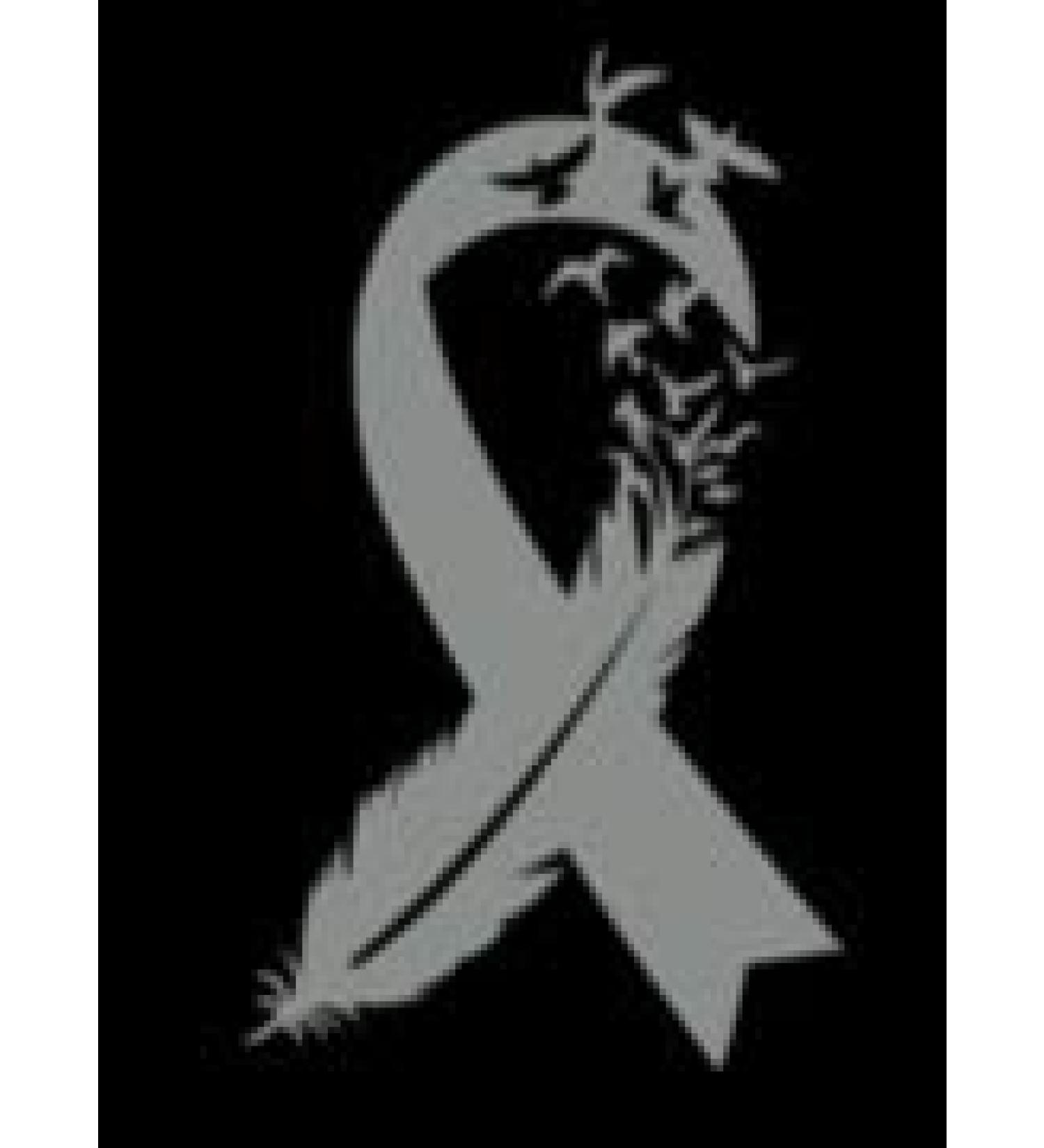 Gray Bird Feather Brain Cancer Ribbon Vinyl Decal | Made in USA by Foxtail Decals | 2.7 x 4.5 inch for Car Windows, Tablets, Laptops, Water Bottles - Buy Online on GoSupps.com