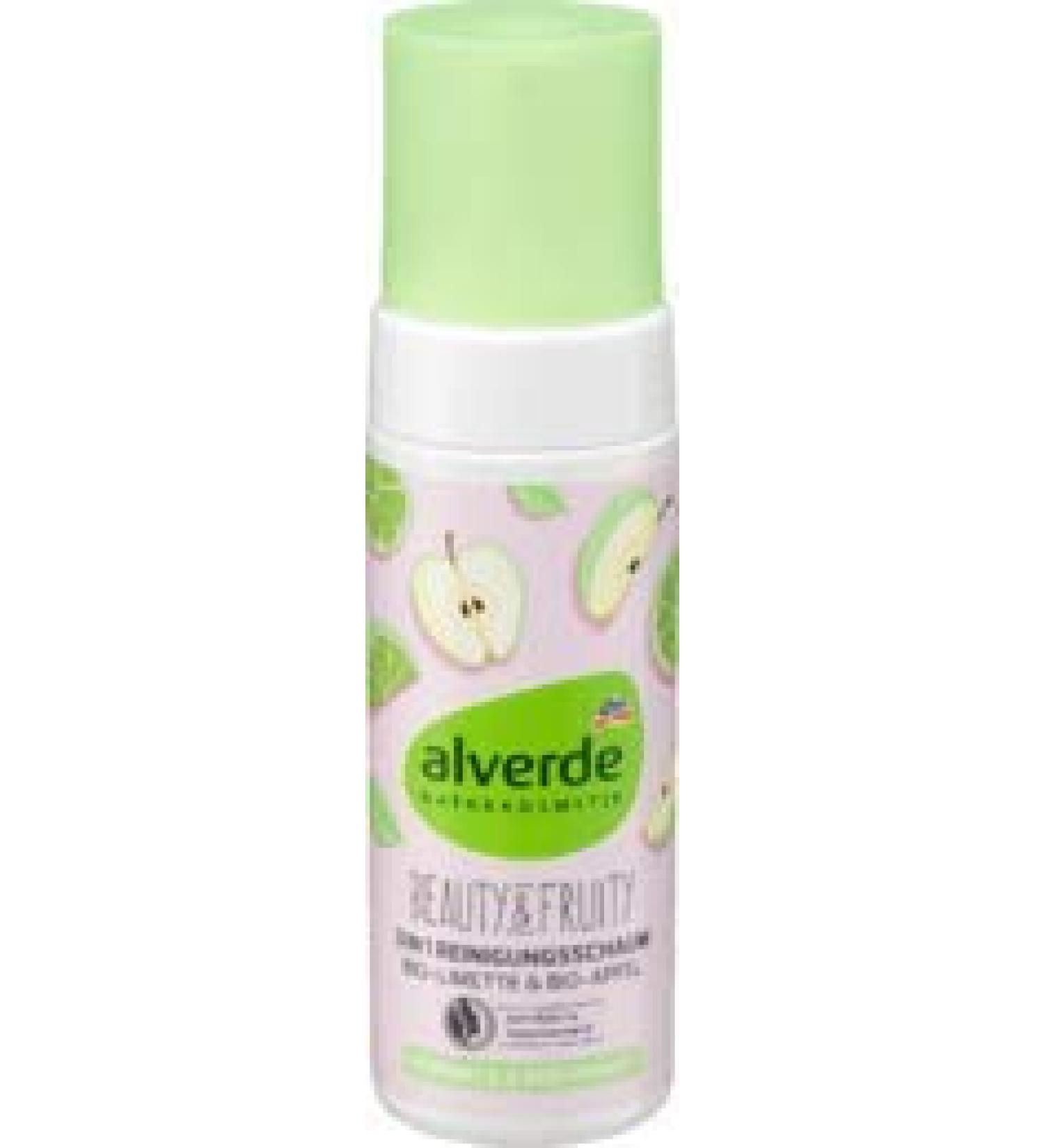 alverde Naturcosmetik Beauty & Fruity 3 in 1 Cleansing Foam Organic Lime Apple 150 ml
