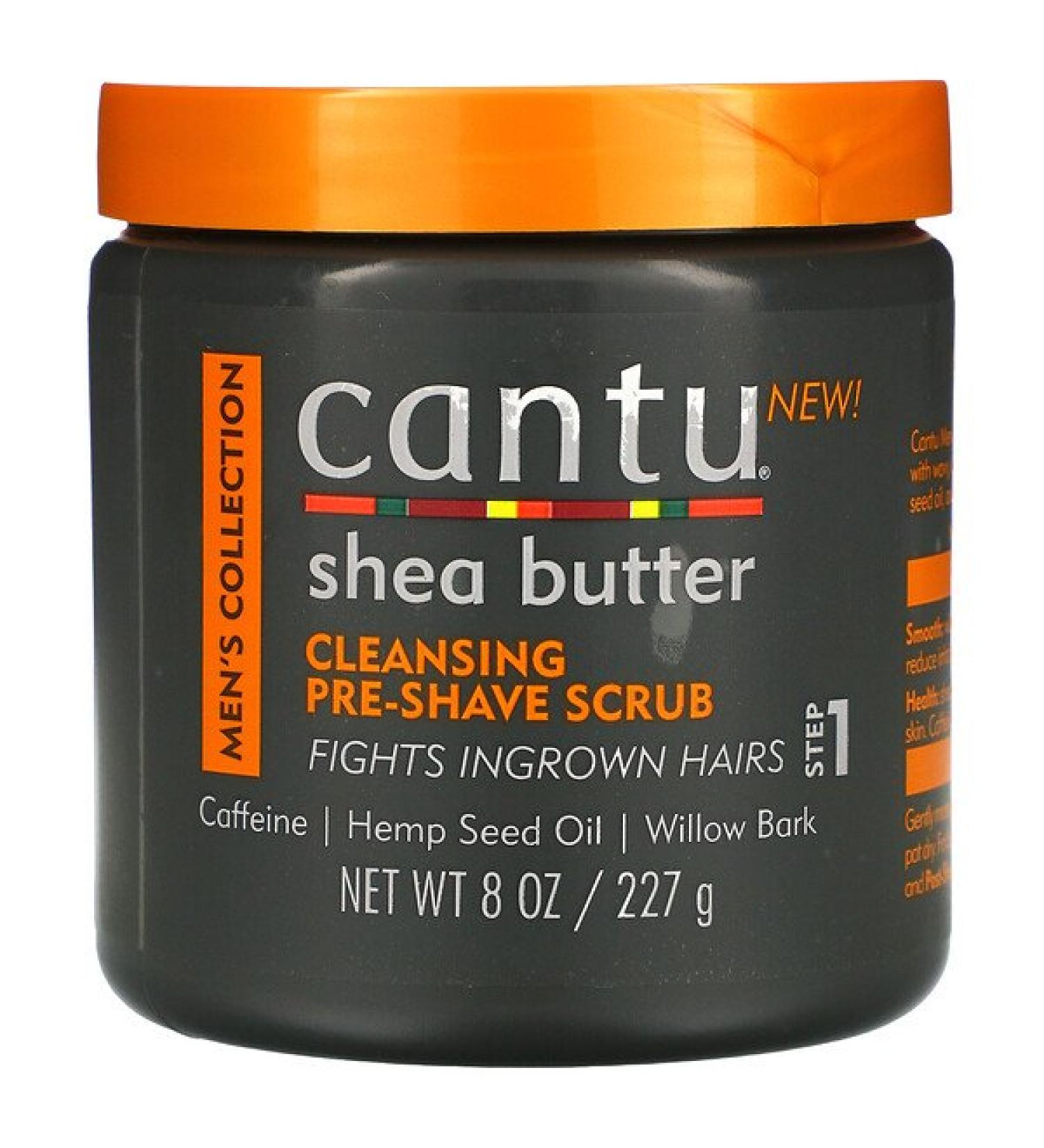 Cantu Men's Shea Butter Cleansing Pre-Shave Scrub 8 oz - Smooth & Refreshing Shave Prep - Buy Online on GoSupps.com
