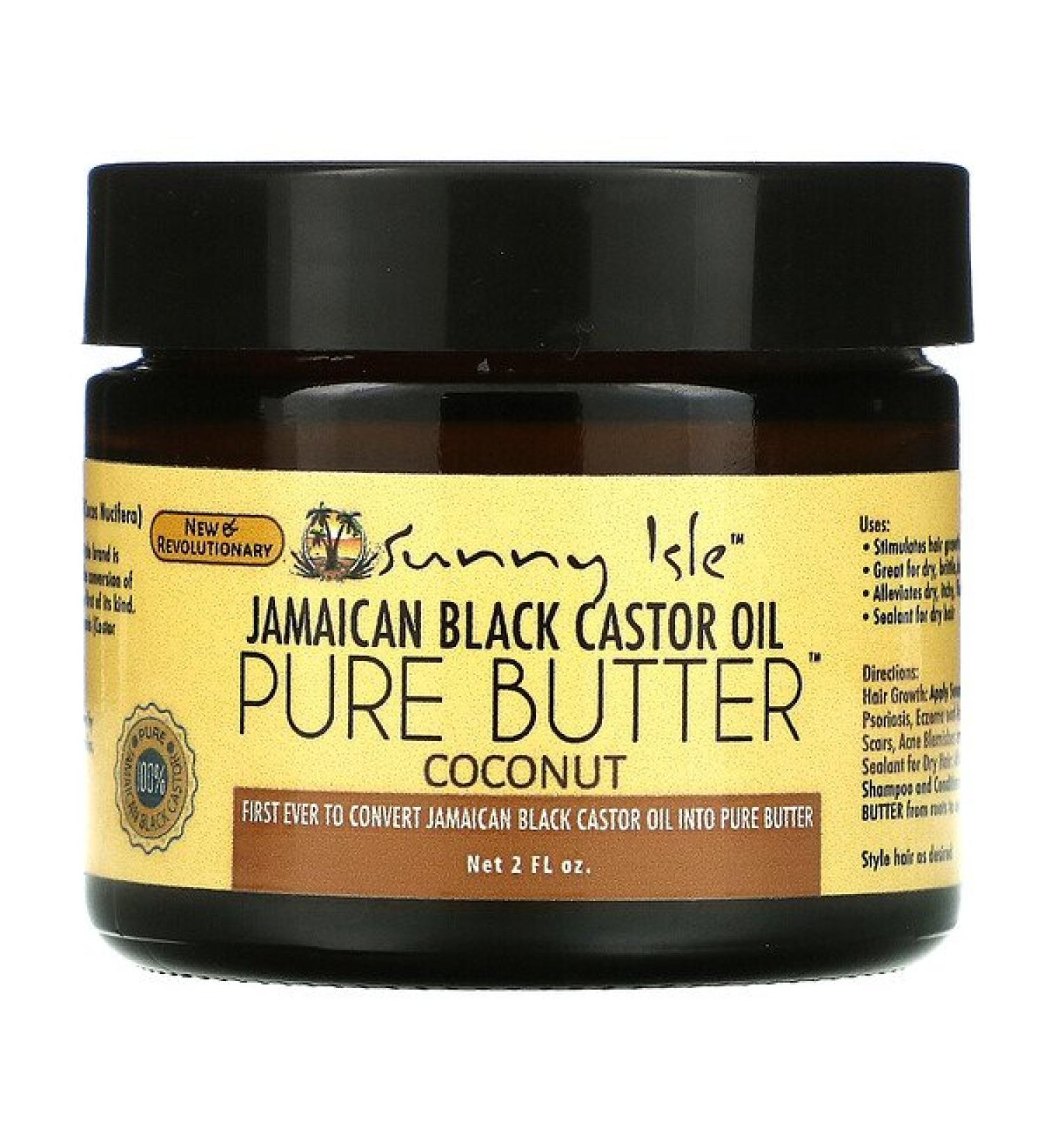 Sunny Isle Jamaican Black Castor Oil Butter - Pure Coconut 2 Fl Oz | Natural Hair & Skin Care - Buy Online on GoSupps.com