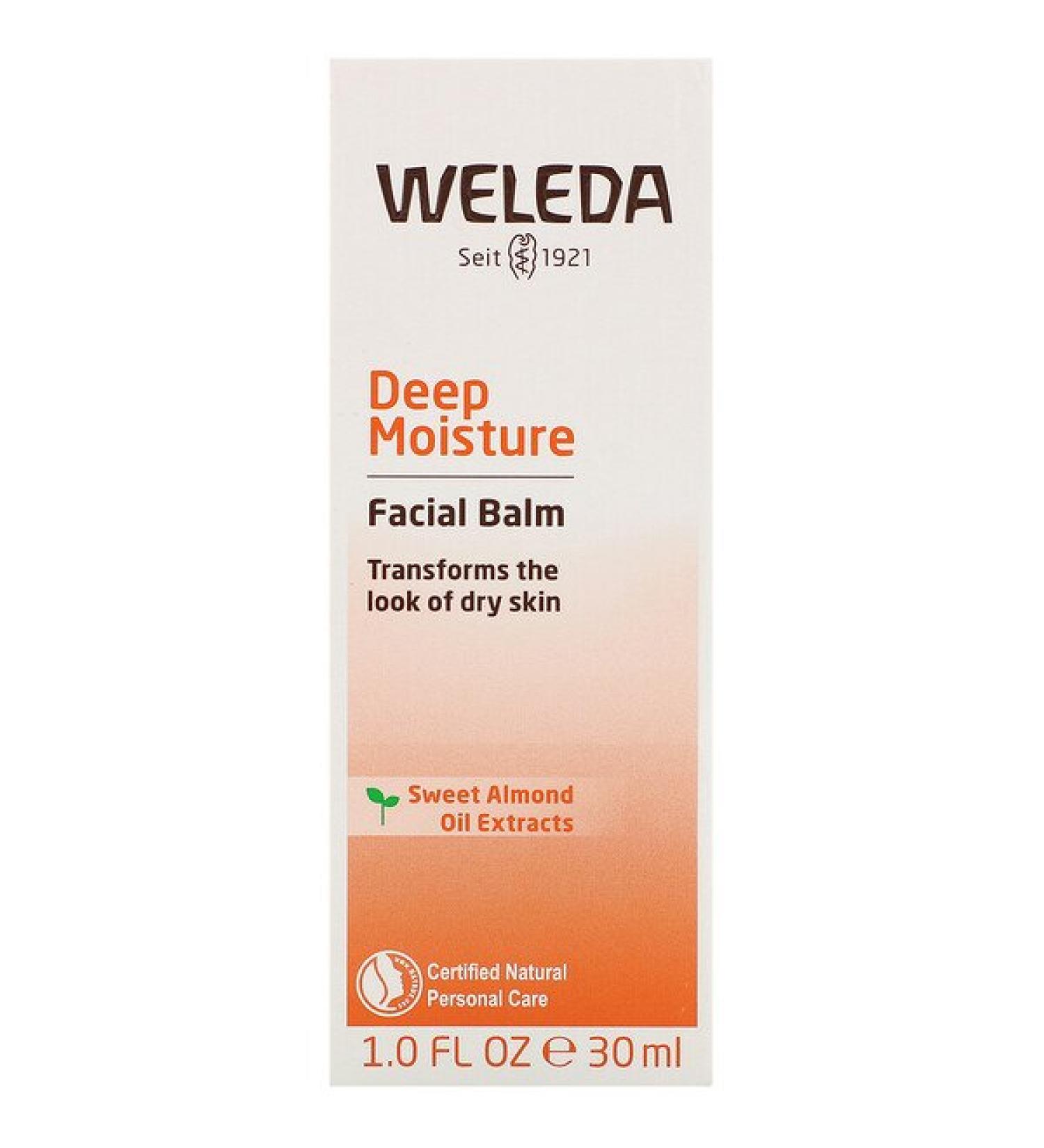 Weleda Deep Moisture Facial Balm Sweet Almond Oil Extracts 1 fl oz (30 ml)
