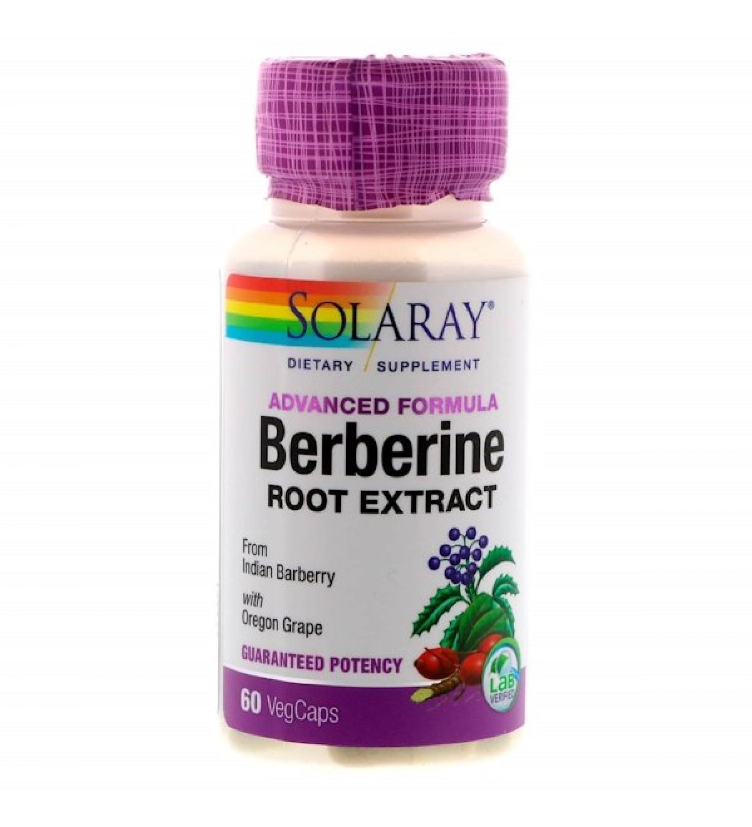 Solaray Berberine Root Extract Advanced Formula 60 VegCaps
