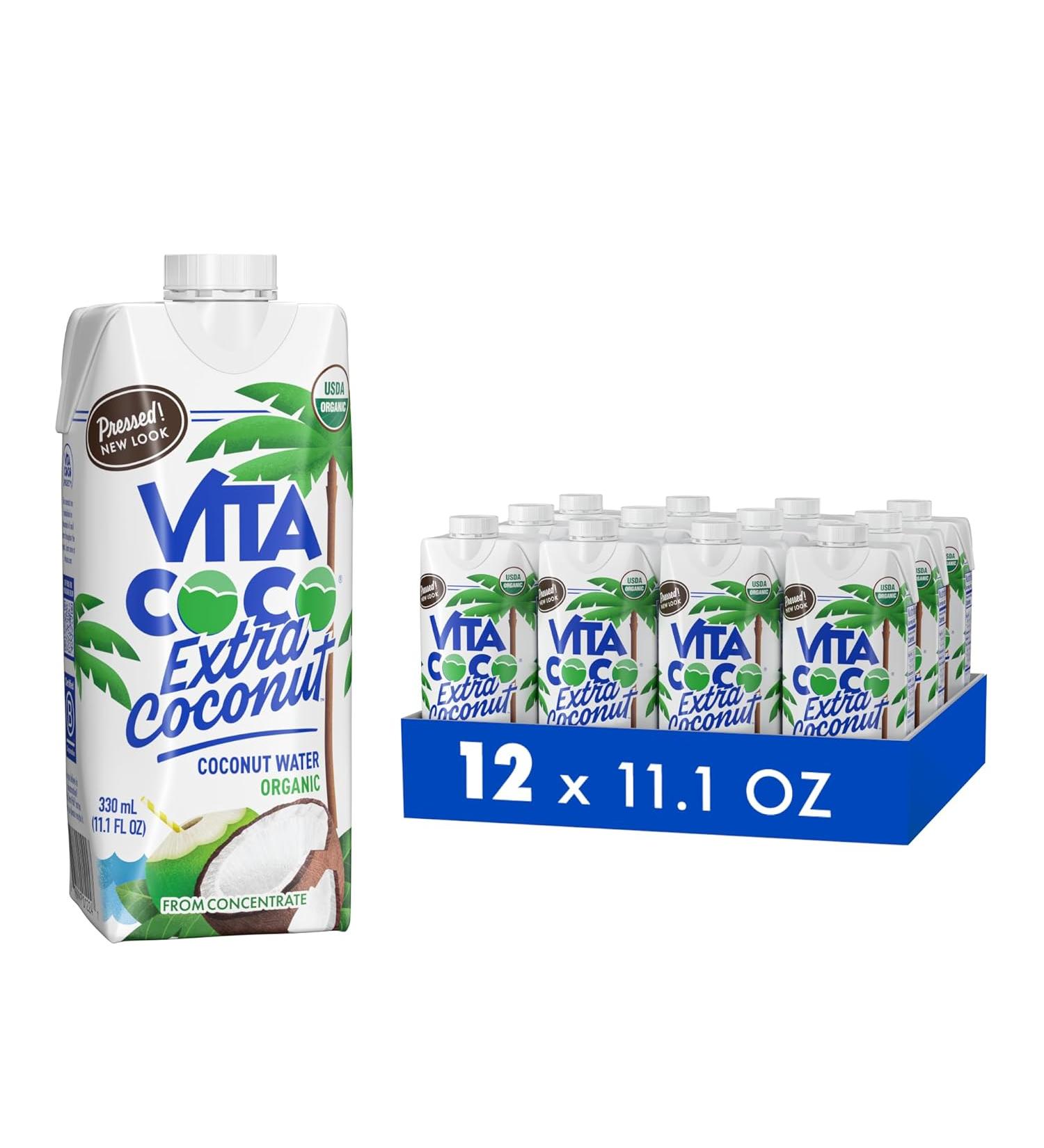Vita Coco Organic Coconut Water Pressed | More Coconutty Flavor | Natural Electrolytes | Vital Nutrients | 11.1 Fl Oz (Pack of 12) - Buy Online on GoSupps.com