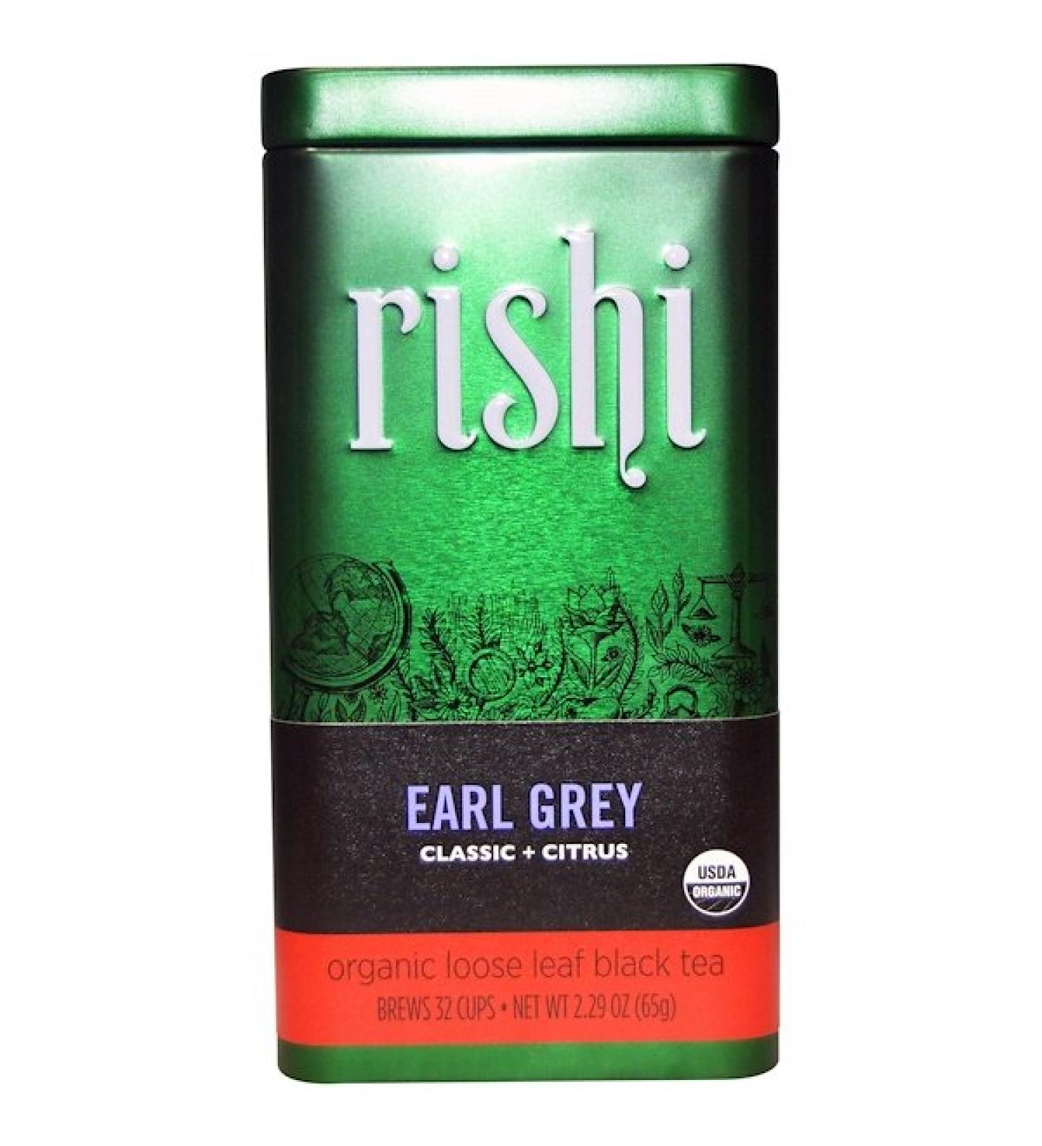 Rishi Tea Organic Loose Leaf Black Tea Earl Grey Classic + Citrus 2.29 oz (65 g)