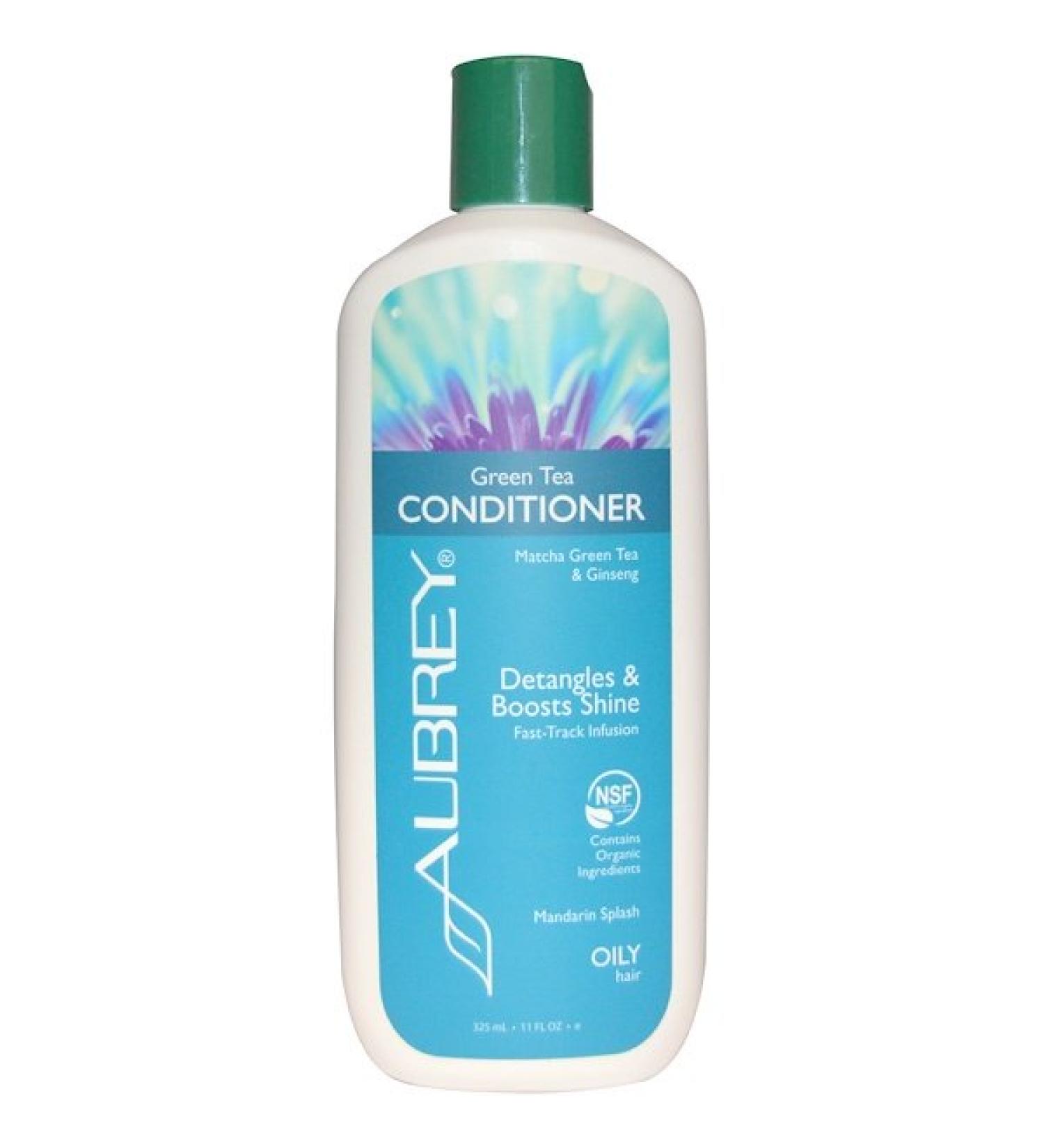 Aubrey Organics Green Tea Conditioner Matcha Green Tea & Ginseng Mandarin Splash 11 fl oz (325 ml)