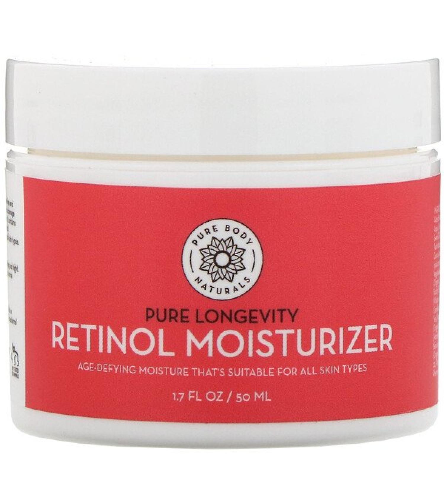 Pure Body Naturals Retinol Moisturizer Age & Wrinkle Defying Cream 1.7 fl oz (50 ml)