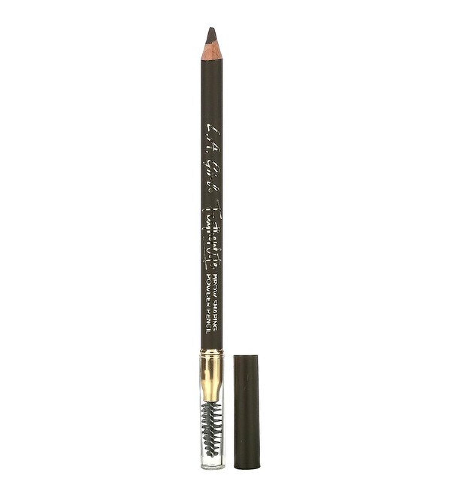 L.A. Girl Featherlite Brow Shaping Powder Pencil - Dark Brown 0.04 oz | Perfect Eyebrow Definition - Buy Online on GoSupps.com