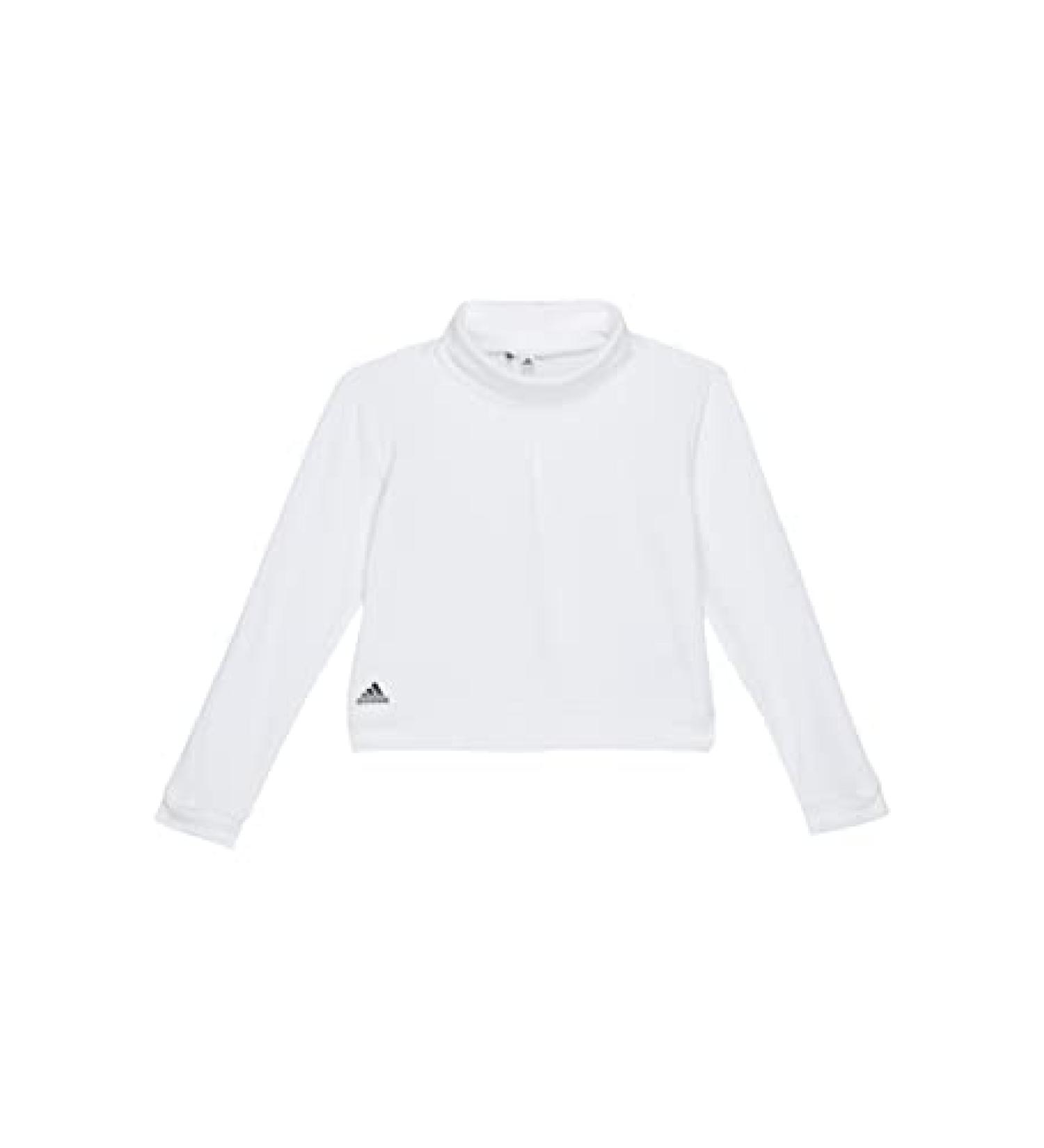 adidas Girl's Mock Golf Sweater (Little Kids/Big Kids) Small White