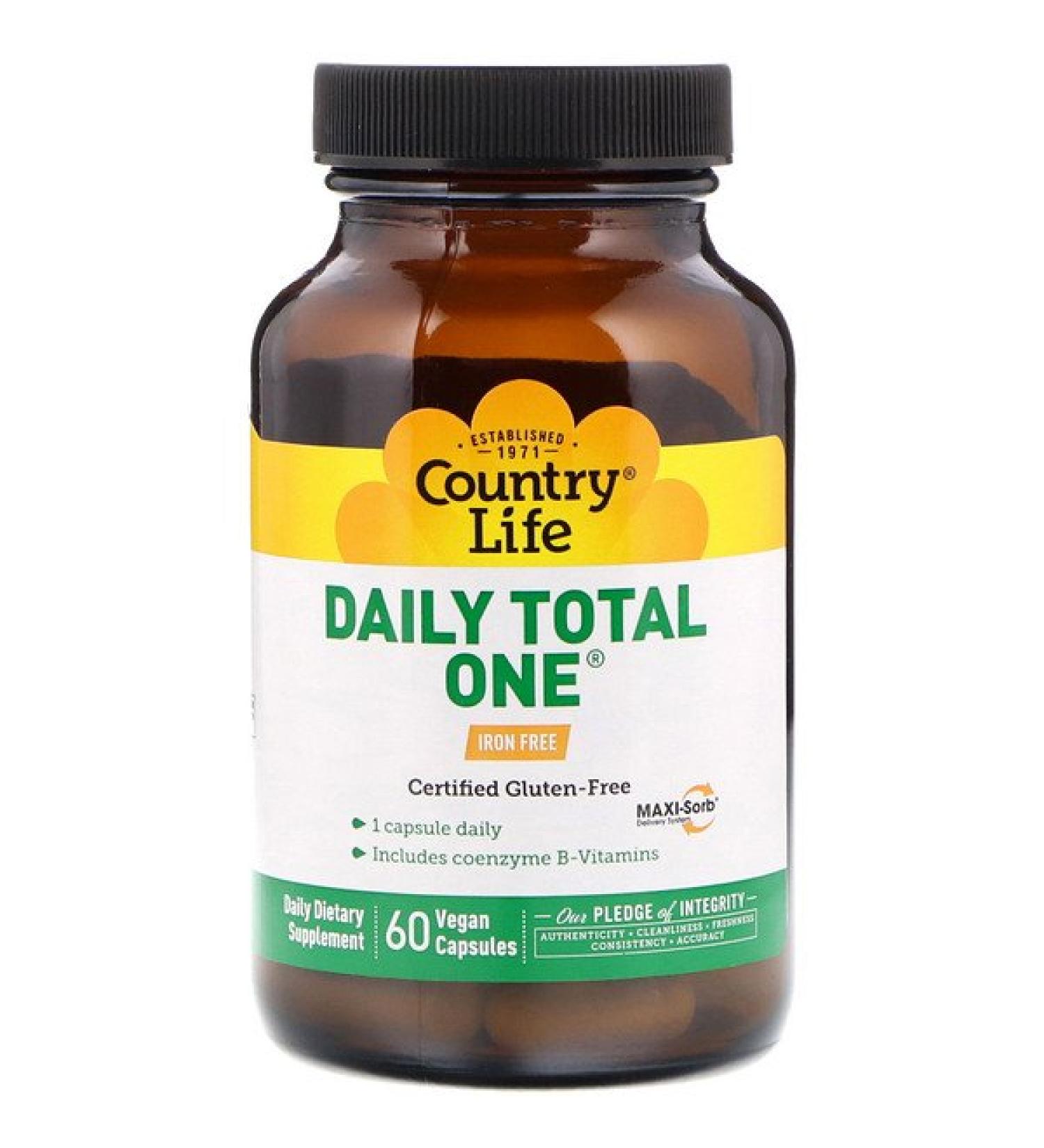 Country Life Daily Total One Iron-Free 60 Vegan Capsules