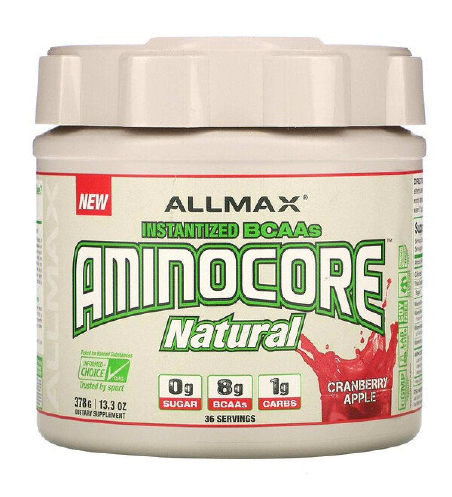 ALLMAX Nutrition AMINOCORE Natural Instantized BCAAs Cranberry Apple 13.3 oz (378 g)