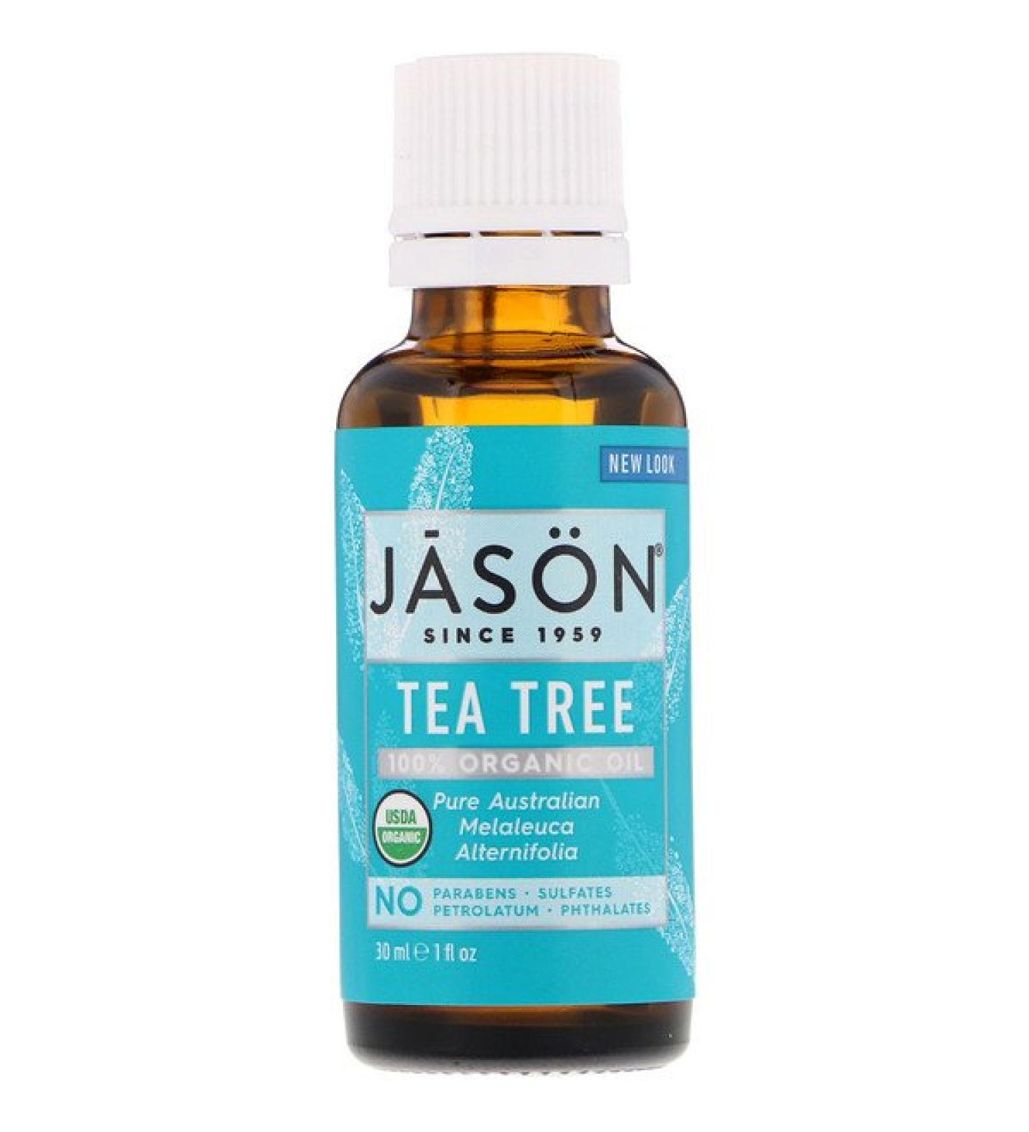 Jason Natural 100% Organic Oil Tea Tree 1 fl oz (30 ml)