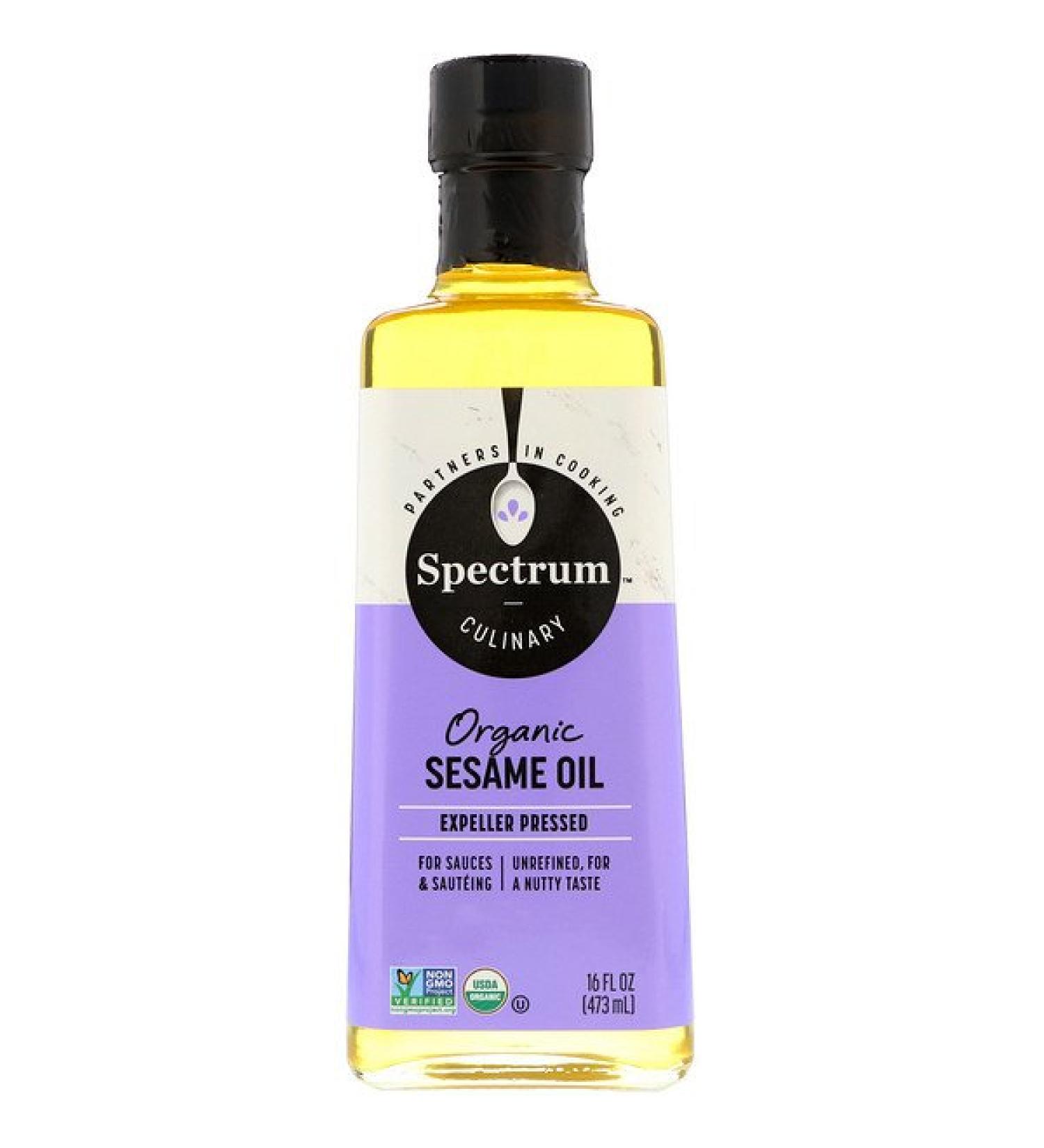 Spectrum Culinary Organic Sesame Oil Expeller Pressed 16 fl oz (473 ml)