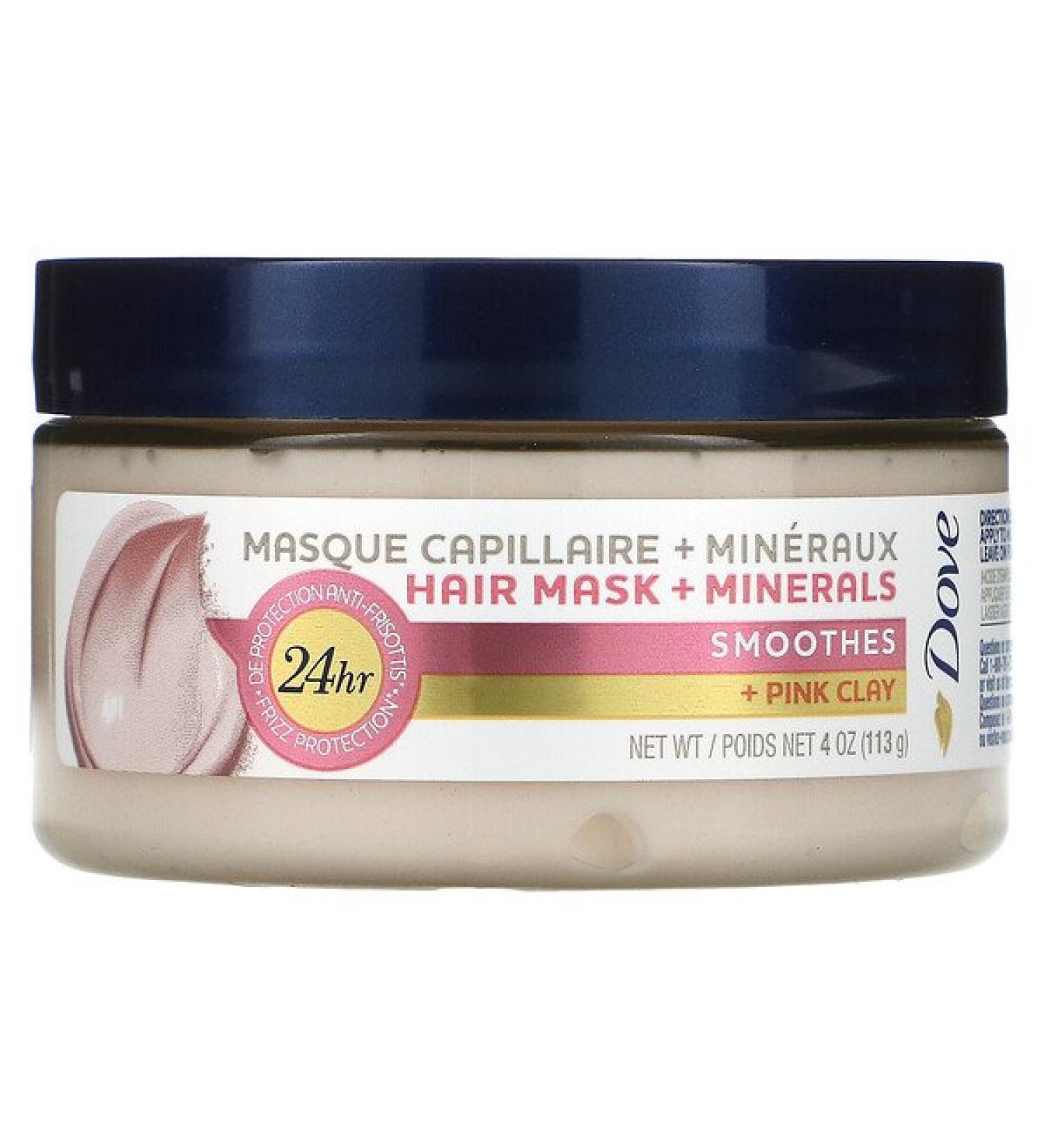 Dove Hair Mask with Minerals & Pink Clay - 4 oz for Smooth Hair - Buy Online on GoSupps.com