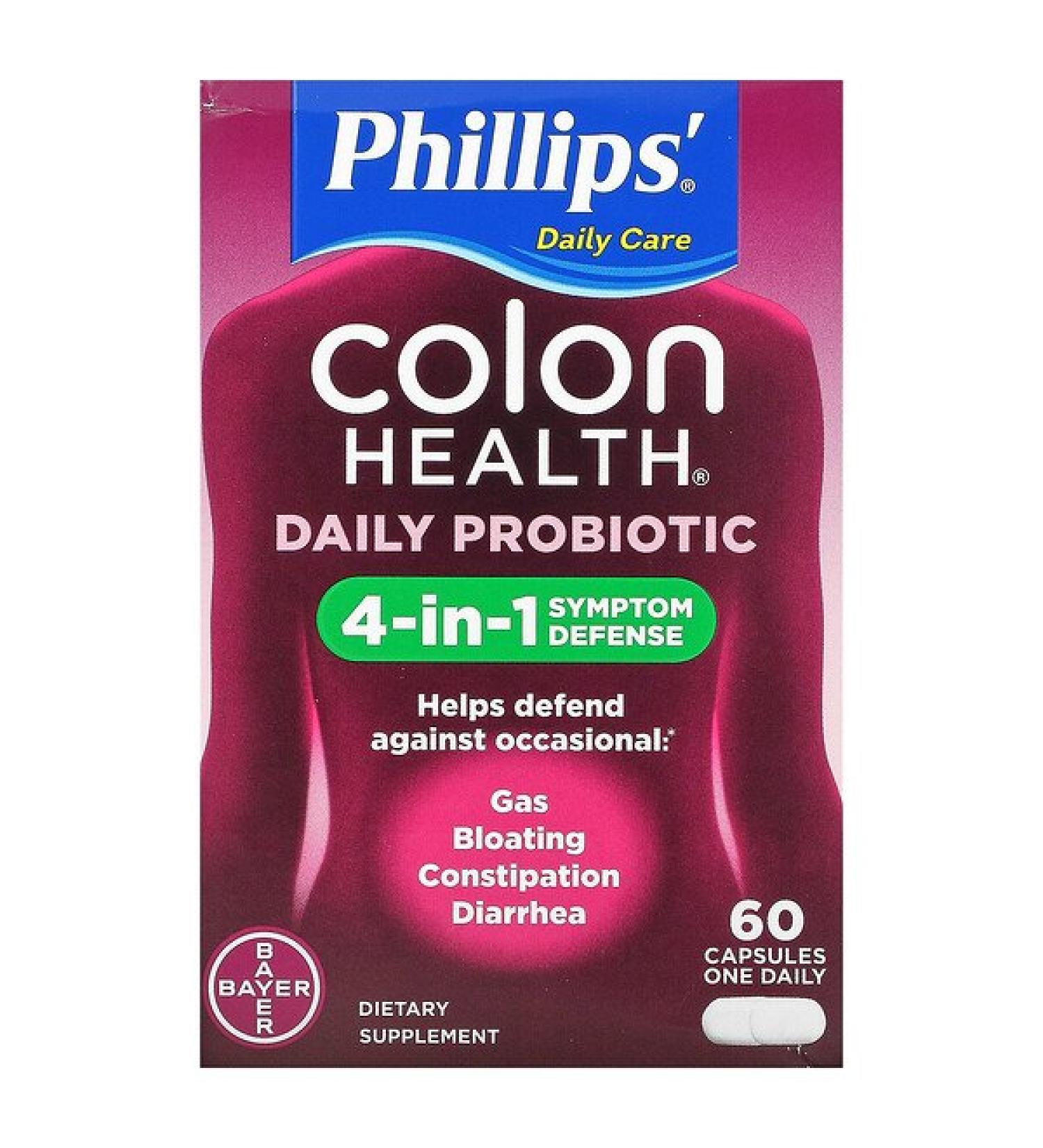 Phillips Colon Health Probiotic 60 Capsules - Daily Digestive Support - Buy Online on GoSupps.com