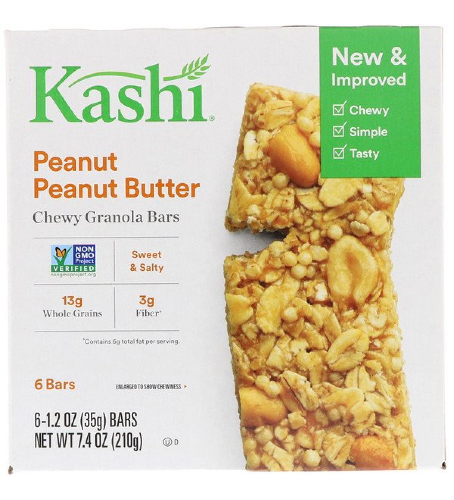 Kashi Chewy Granola Bars Peanut Peanut Butter 6 Bars 1.2 oz (35 g) Each