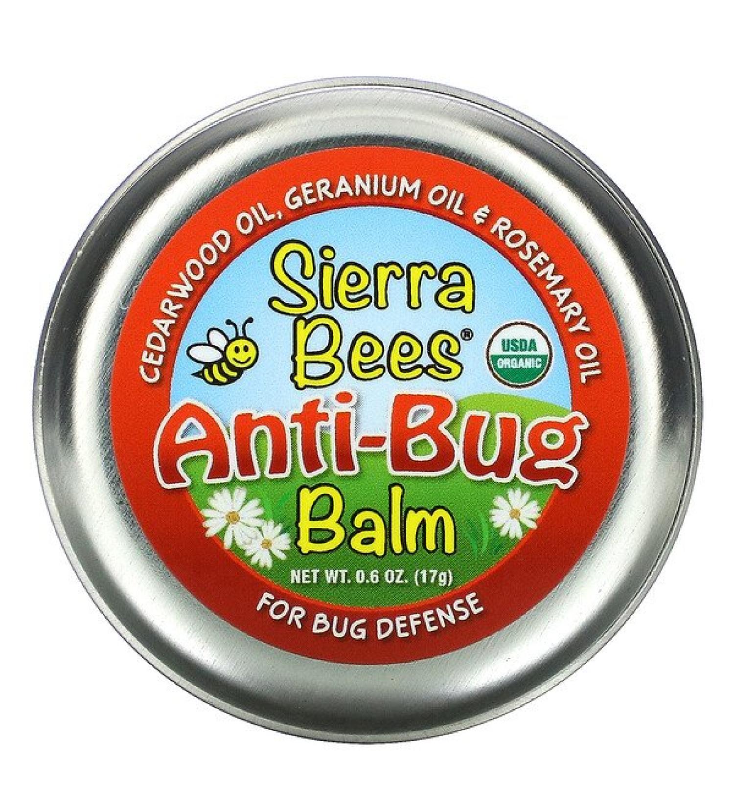 Sierra Bees Anti-Bug Balm Cedarwood Geranium & Rosemary Oil 0.6 oz (17 g)