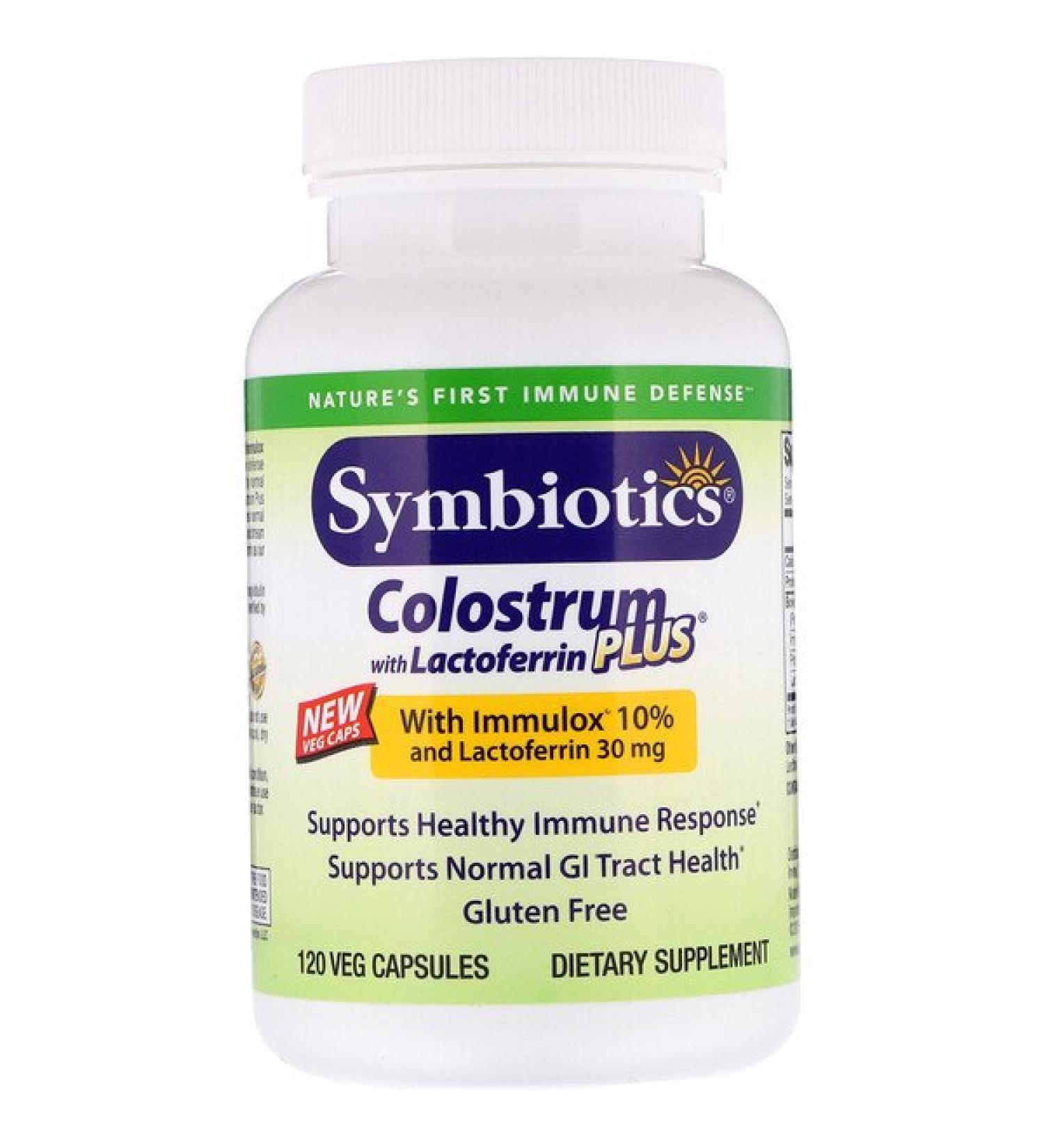 Symbiotics Colostrum with Lactoferrin Plus 120 Veg Capsules